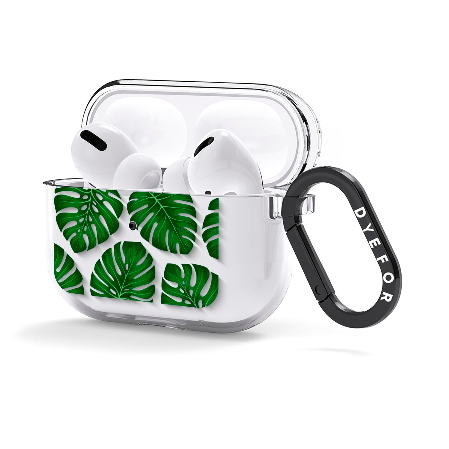 Monstera Leaf AirPods Clear Case 3rd Gen Side Image