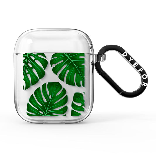 Monstera Leaf AirPods Clear Case