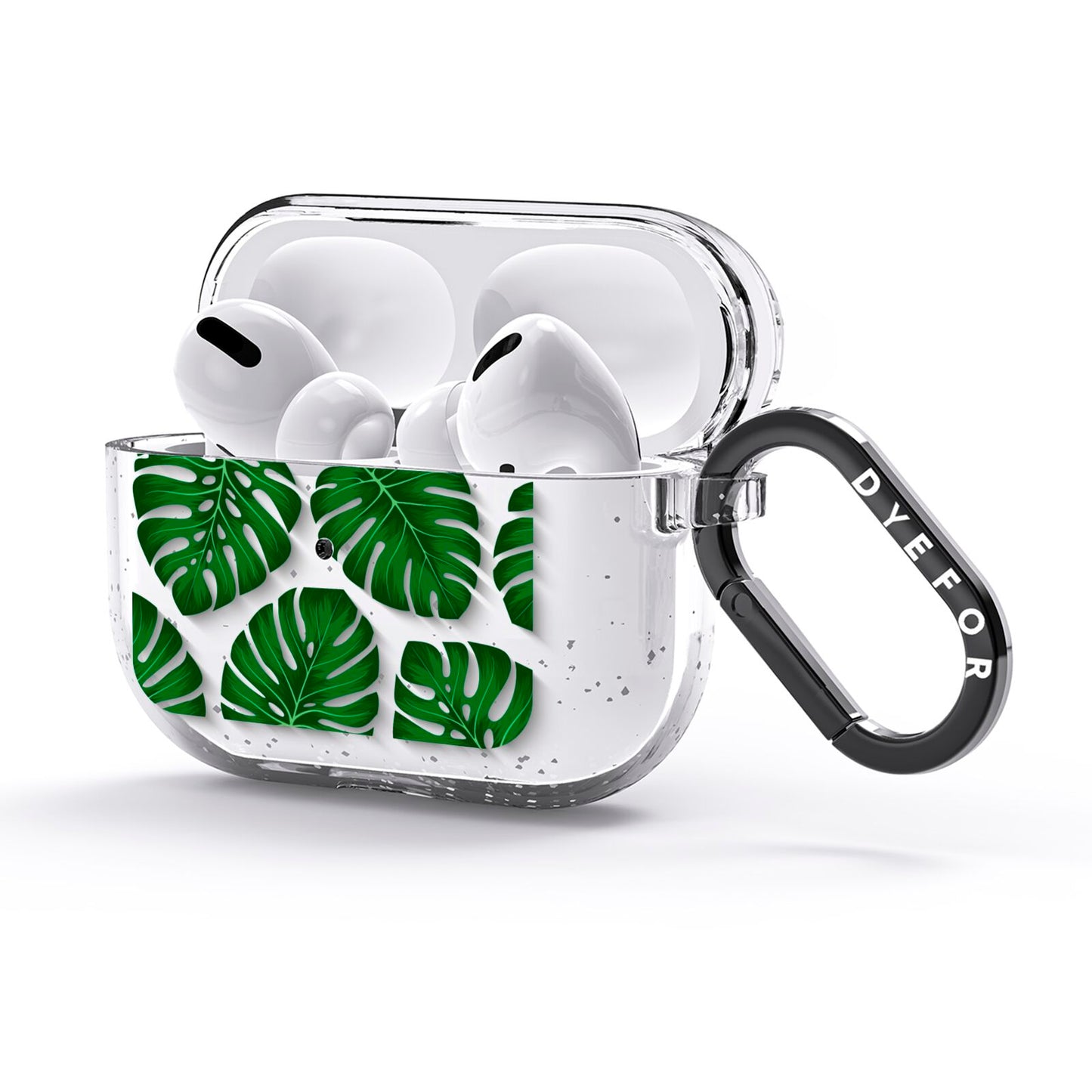 Monstera Leaf AirPods Glitter Case 3rd Gen Side Image