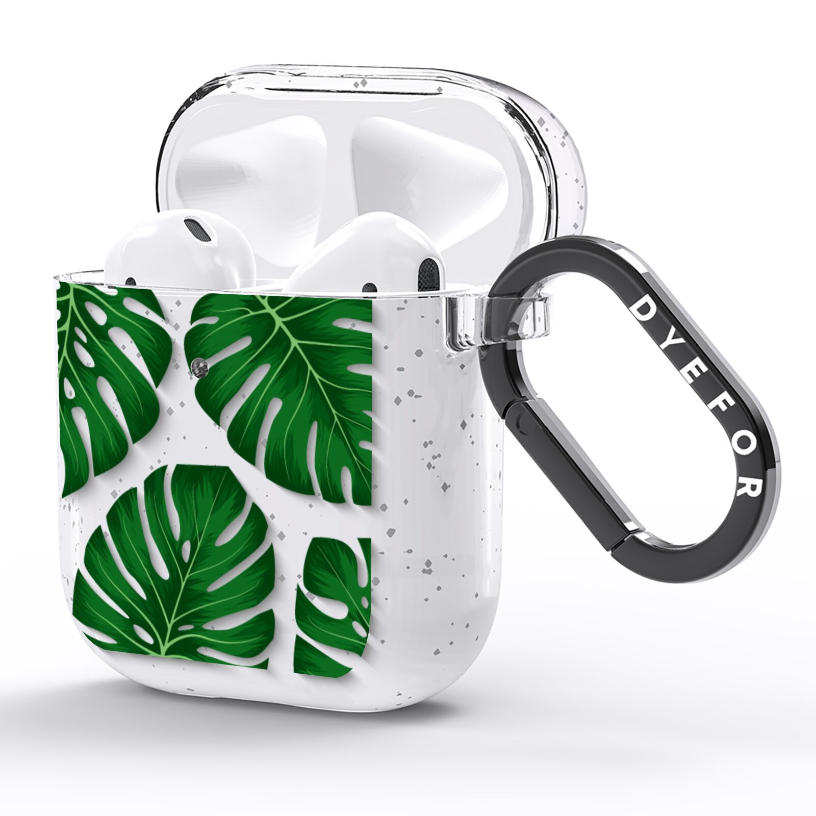 Monstera Leaf AirPods Glitter Case Side Image