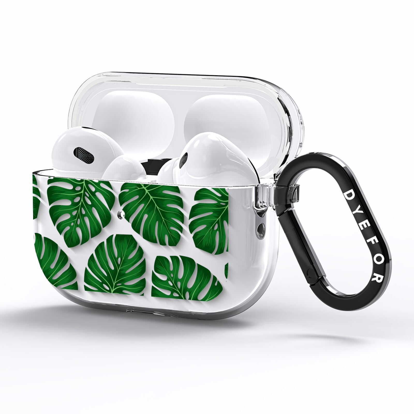 Monstera Leaf AirPods Pro Clear Case Side Image