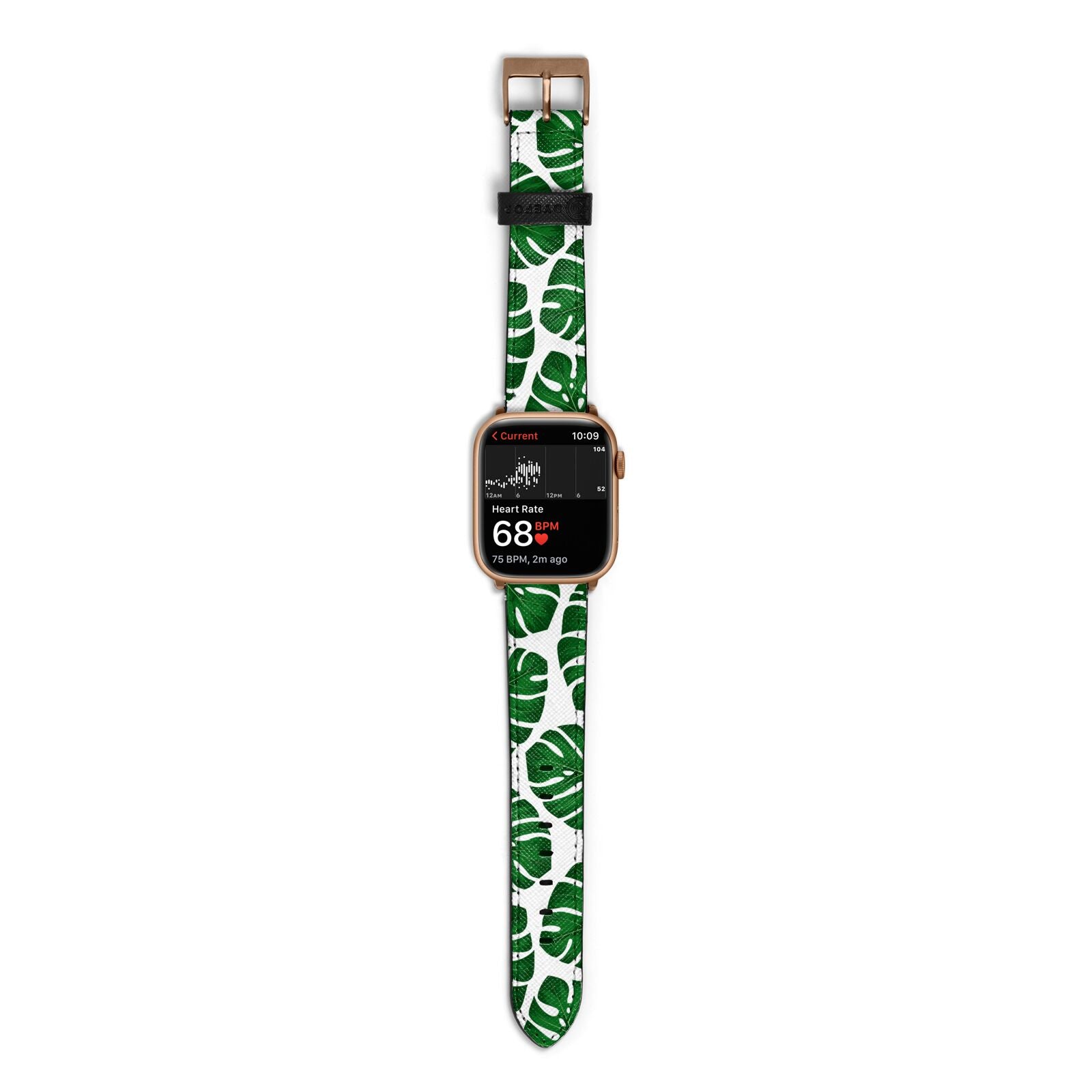Monstera Leaf Apple Watch Strap Size 38mm with Gold Hardware