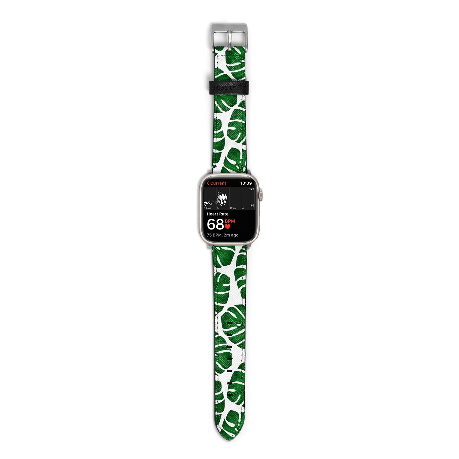 Monstera Leaf Apple Watch Strap Size 38mm with Silver Hardware