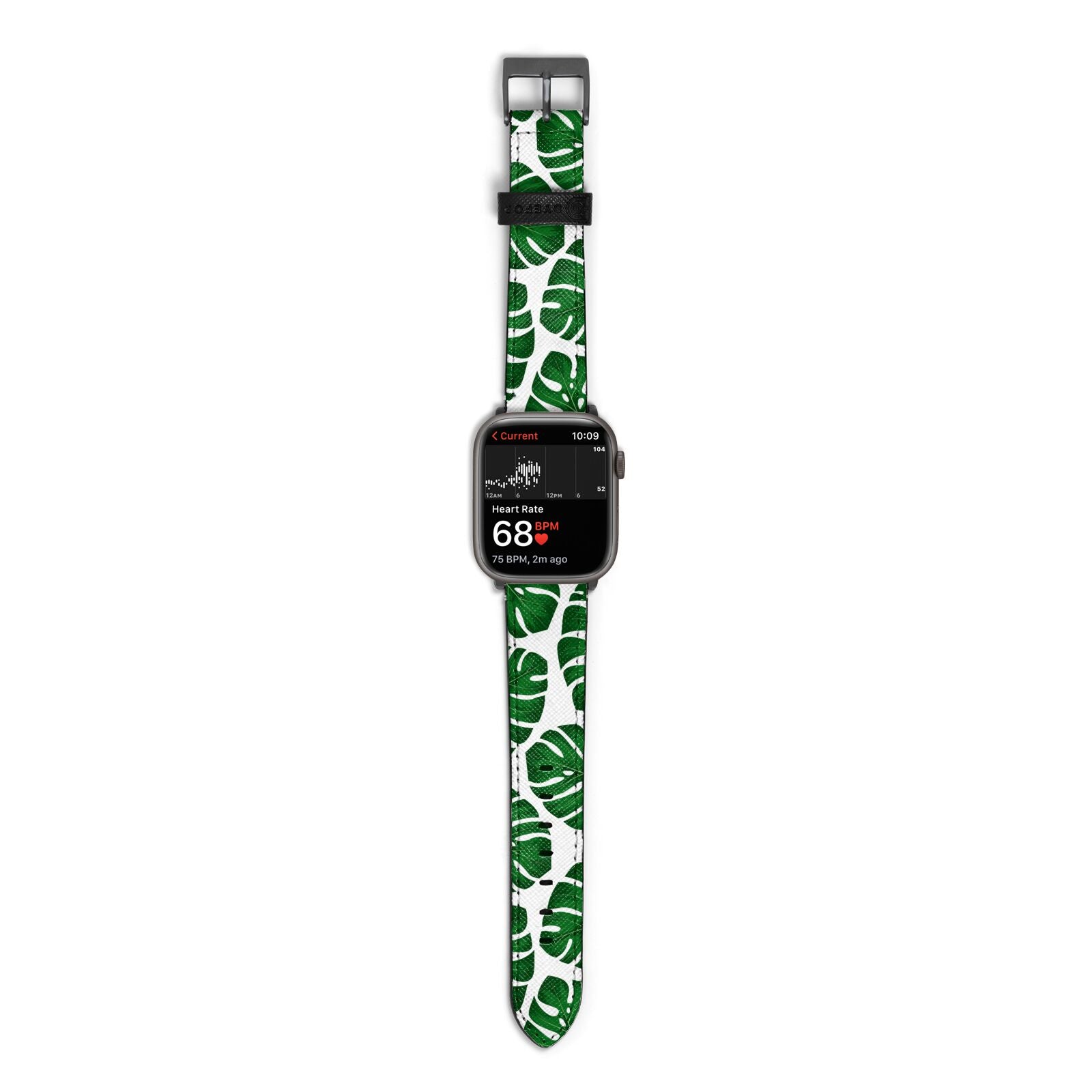 Monstera Leaf Apple Watch Strap Size 38mm with Space Grey Hardware