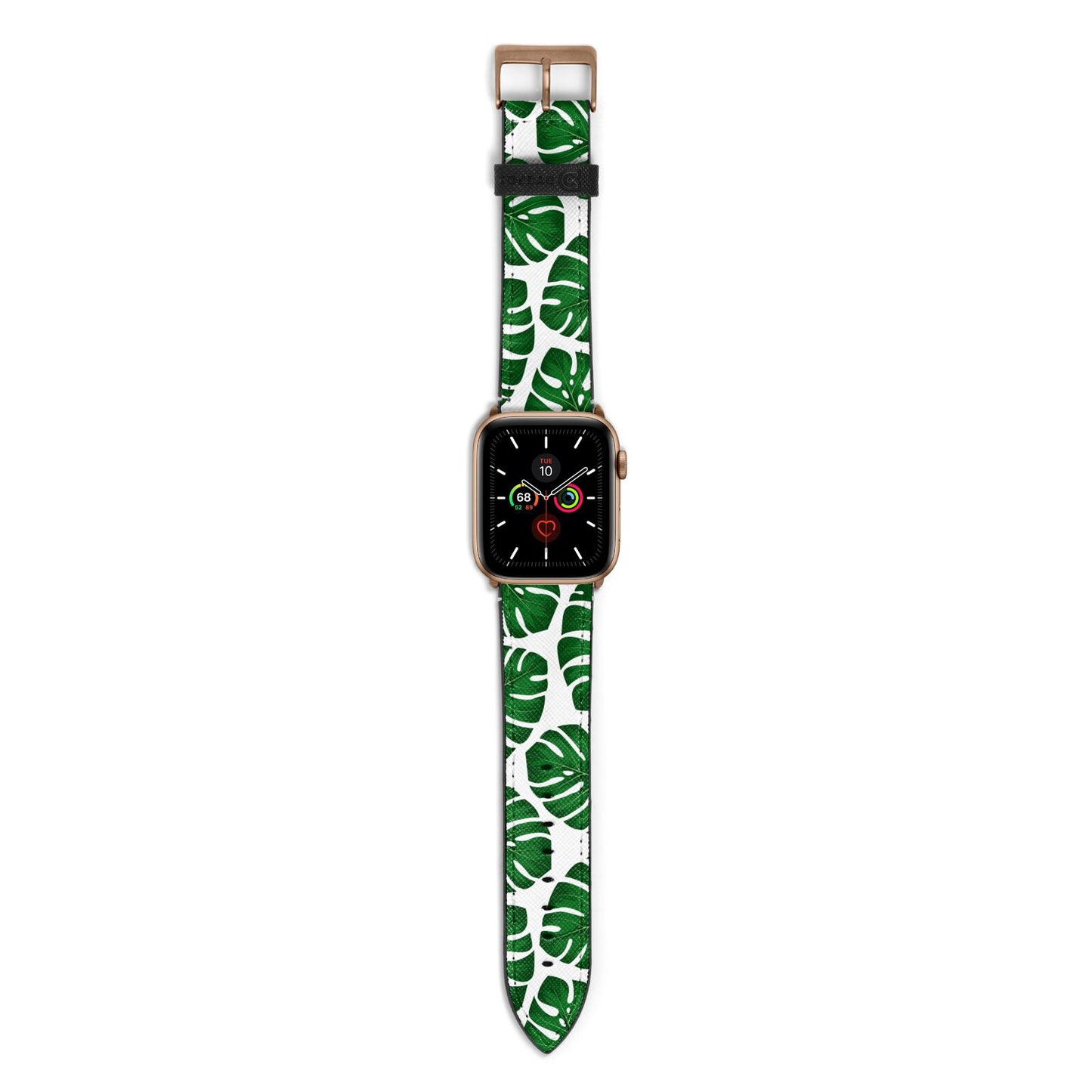 Monstera Leaf Apple Watch Strap with Gold Hardware