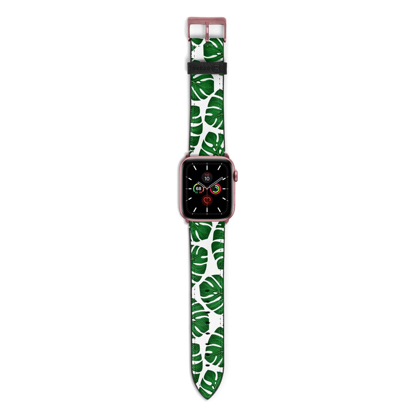 Monstera Leaf Apple Watch Strap with Rose Gold Hardware