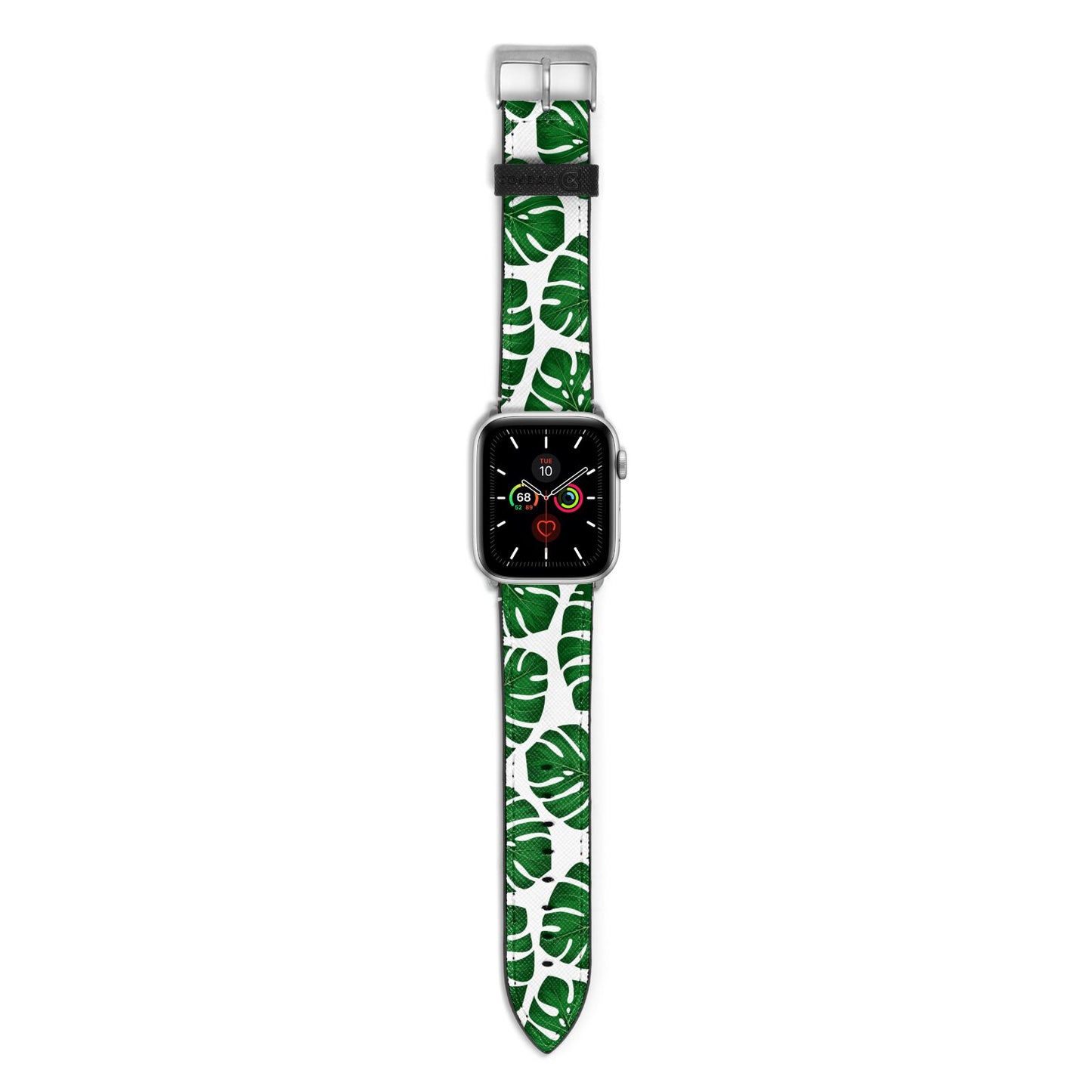 Monstera Leaf Apple Watch Strap with Silver Hardware