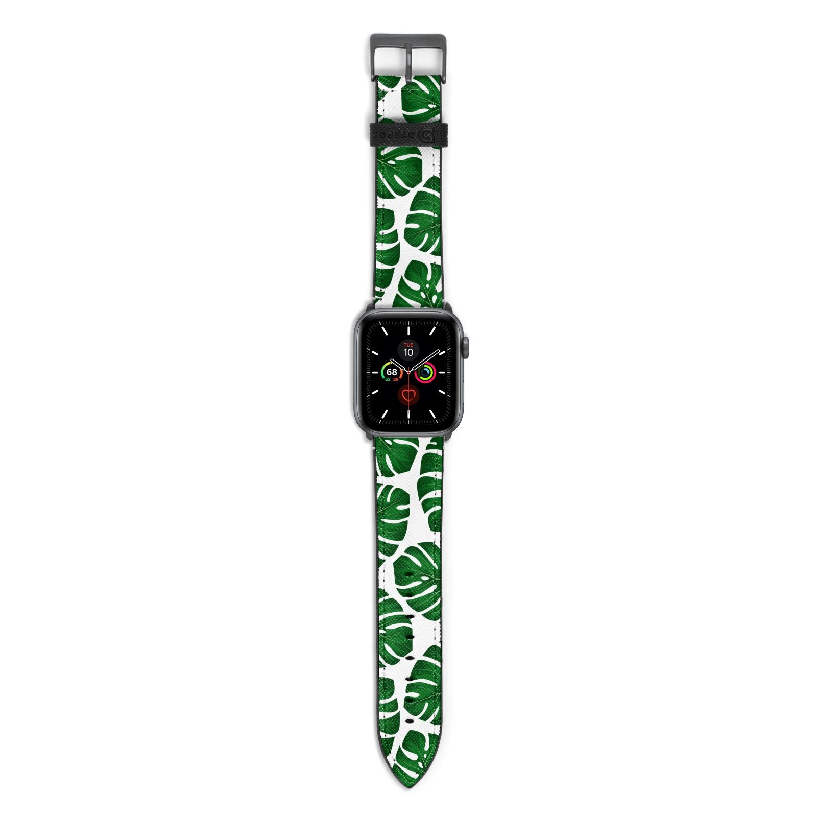 Monstera Leaf Apple Watch Strap with Space Grey Hardware