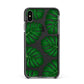 Monstera Leaf Apple iPhone Xs Max Impact Case Black Edge on Black Phone