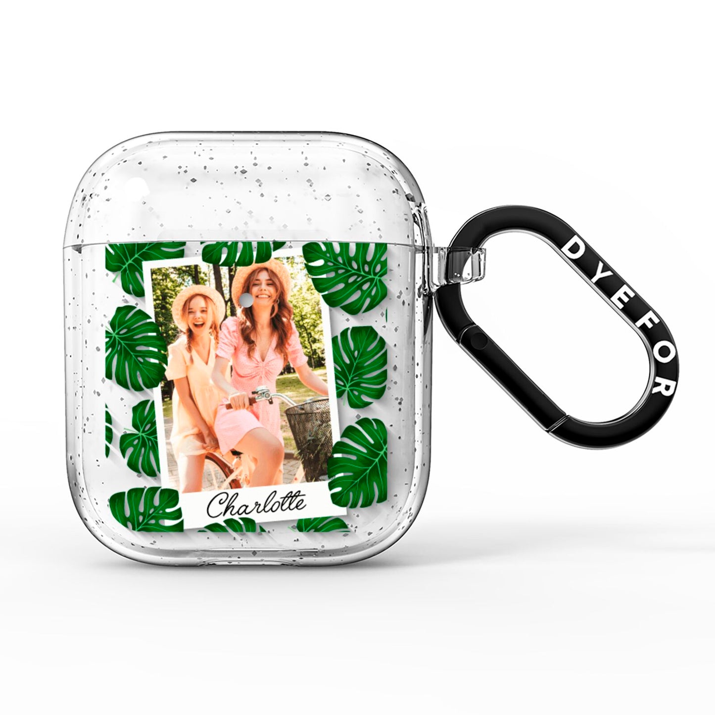 Monstera Leaf Instant Photo AirPods Glitter Case