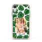 Monstera Leaf Instant Photo Apple iPhone XR Impact Case Pink Edge on Silver Phone