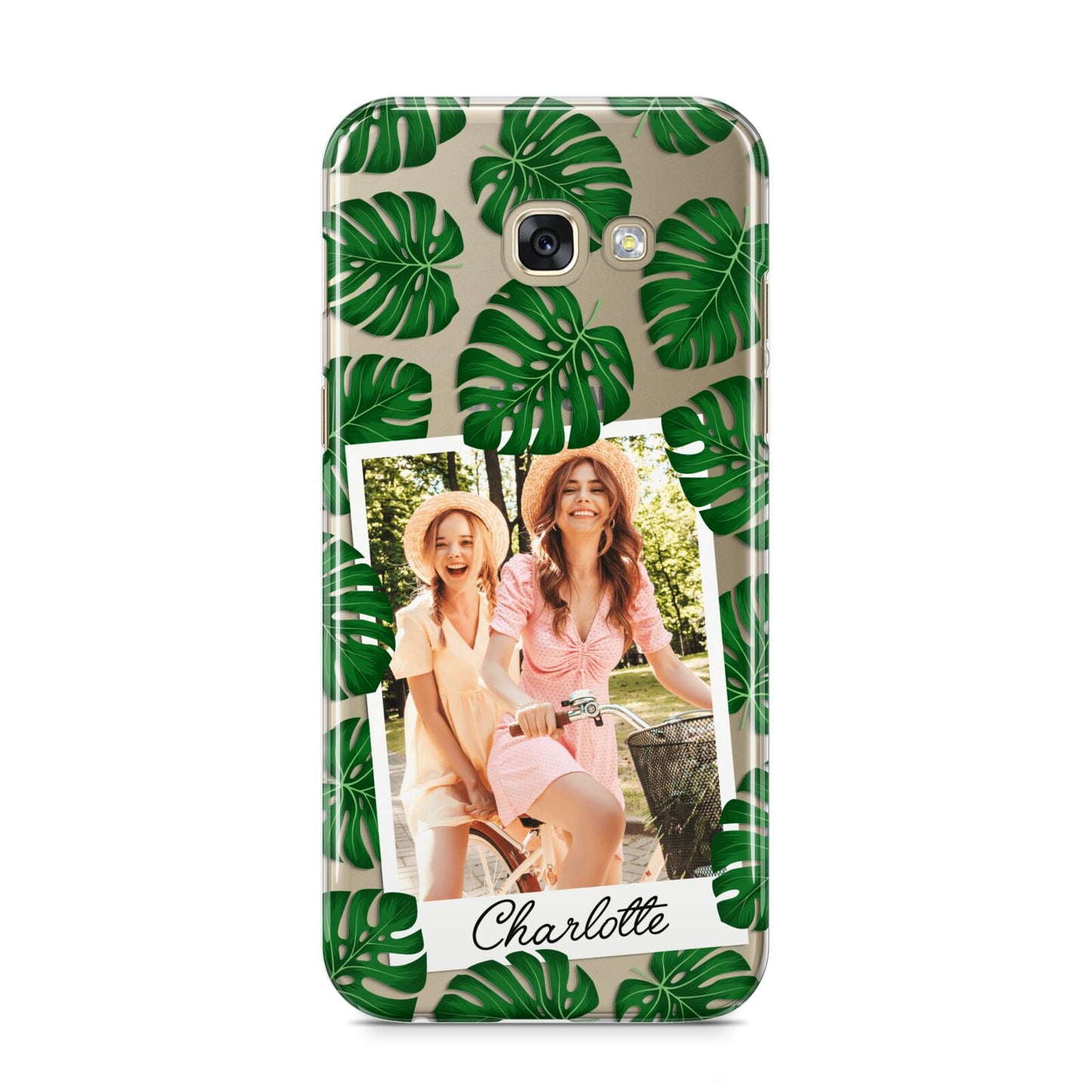 Monstera Leaf Instant Photo Samsung Galaxy A5 2017 Case on gold phone
