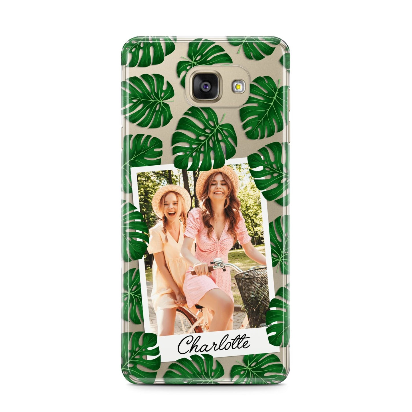 Monstera Leaf Instant Photo Samsung Galaxy A7 2016 Case on gold phone