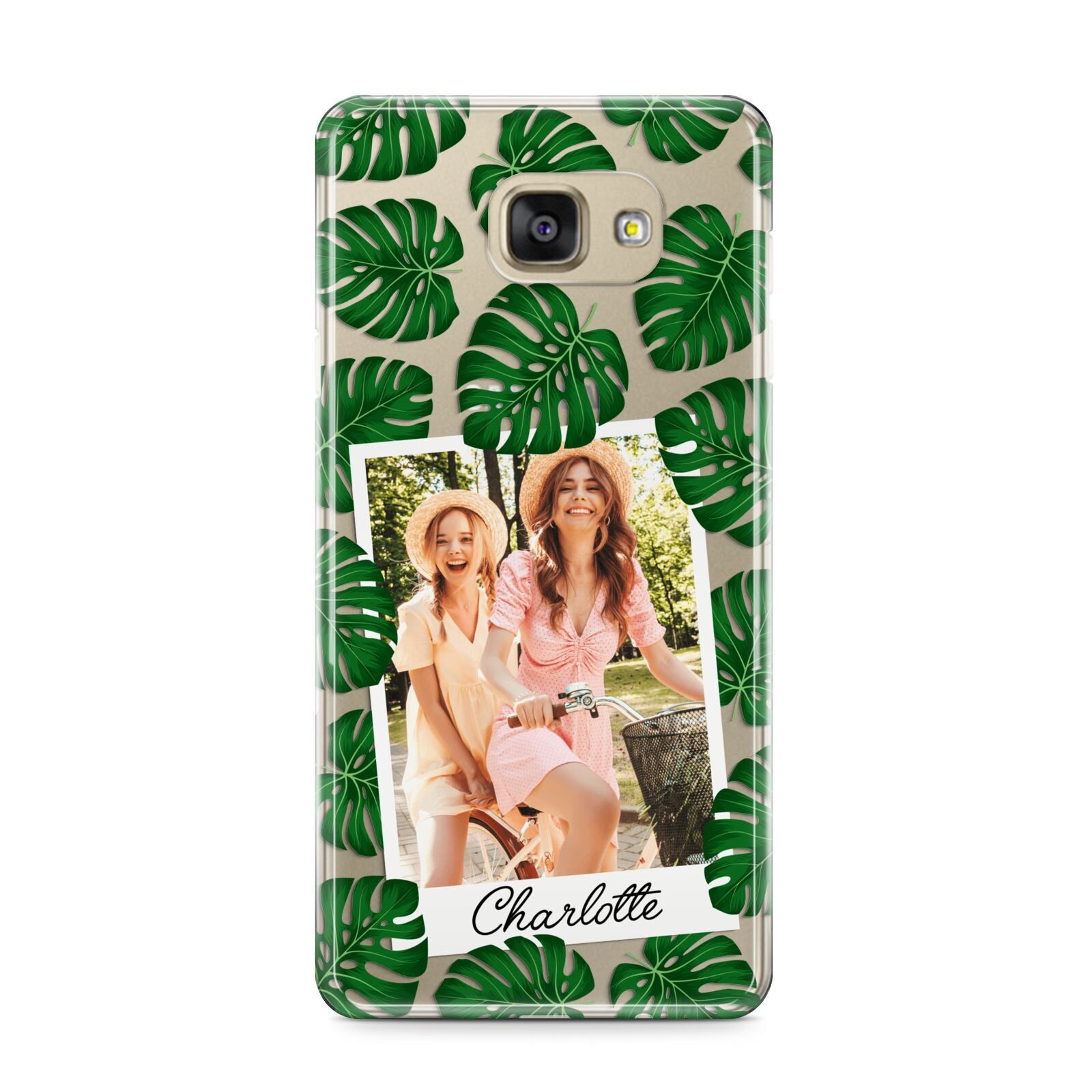 Monstera Leaf Instant Photo Samsung Galaxy A9 2016 Case on gold phone