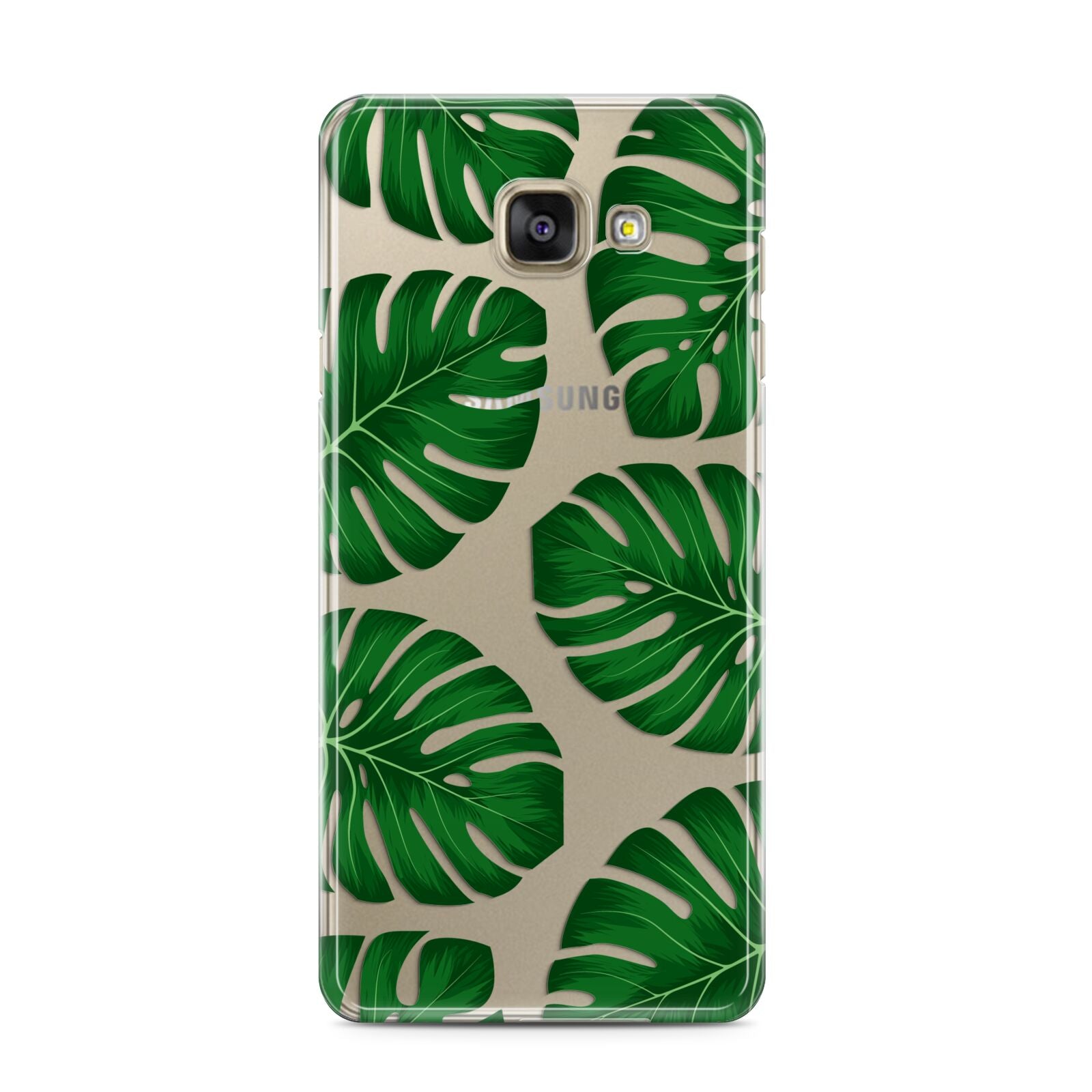 Monstera Leaf Samsung Galaxy A3 2016 Case on gold phone