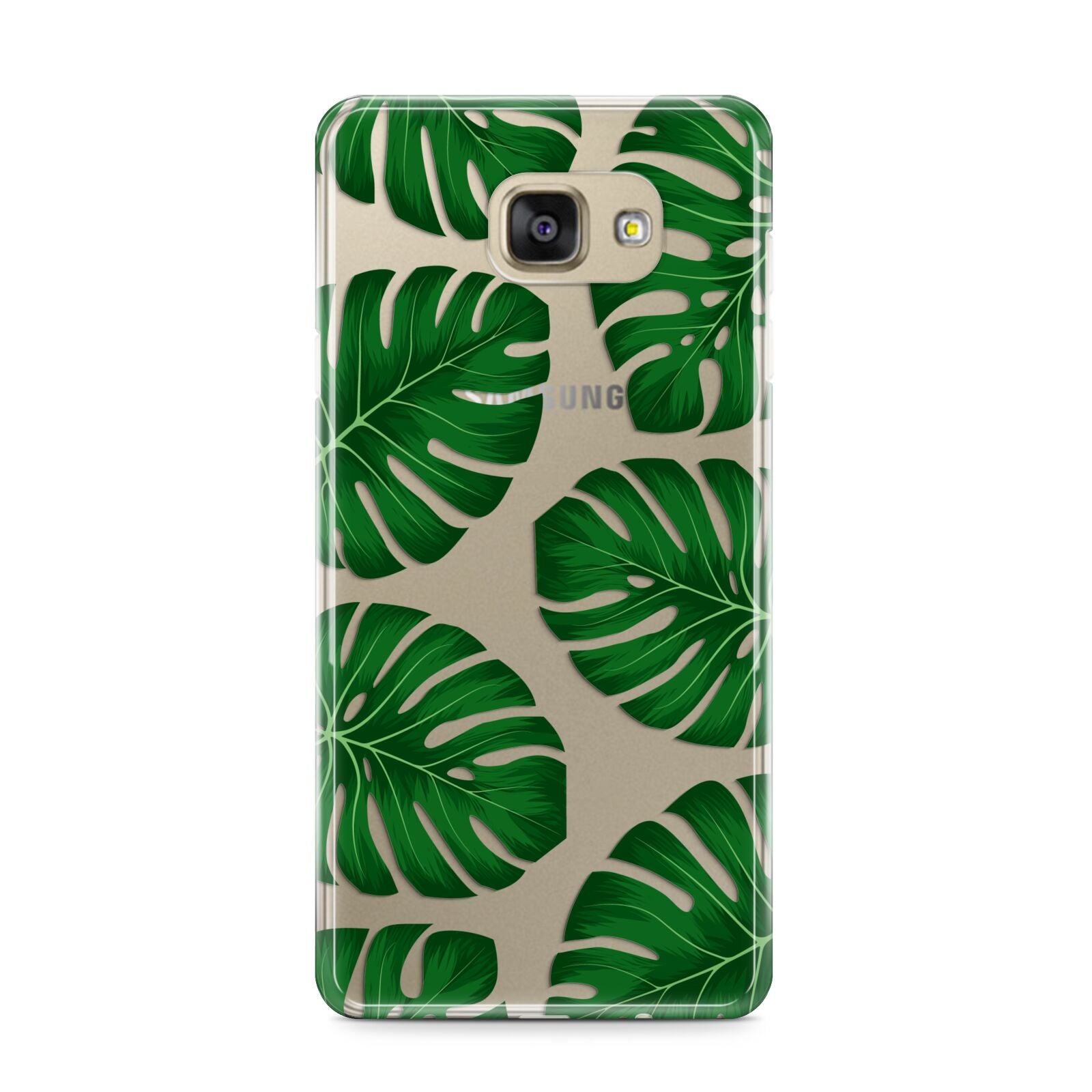 Monstera Leaf Samsung Galaxy A9 2016 Case on gold phone