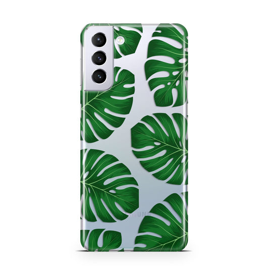 Monstera Leaf Samsung S21 Plus Phone Case
