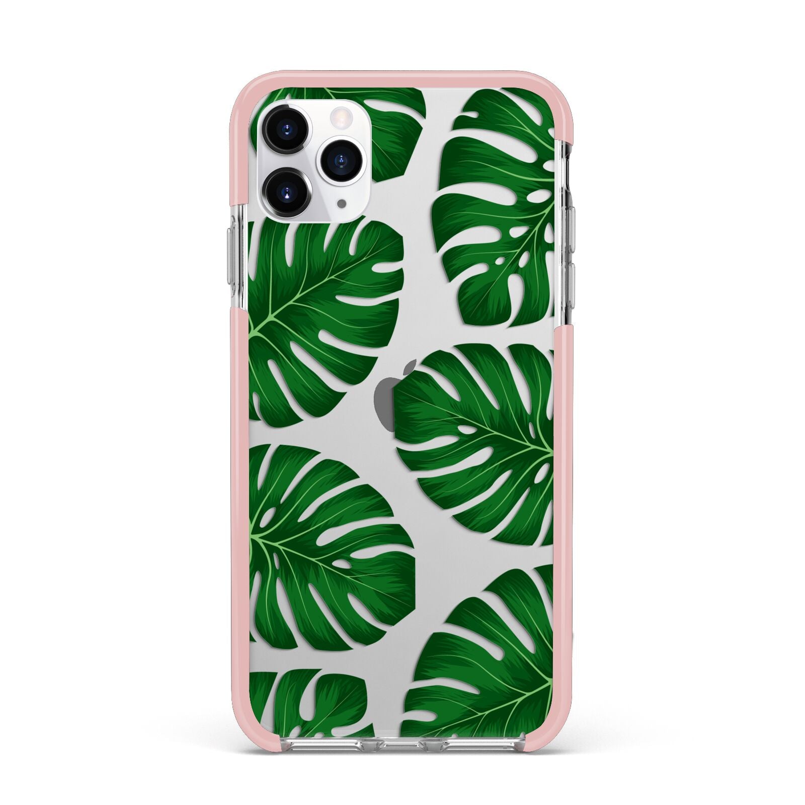 Monstera Leaf iPhone 11 Pro Max Impact Pink Edge Case
