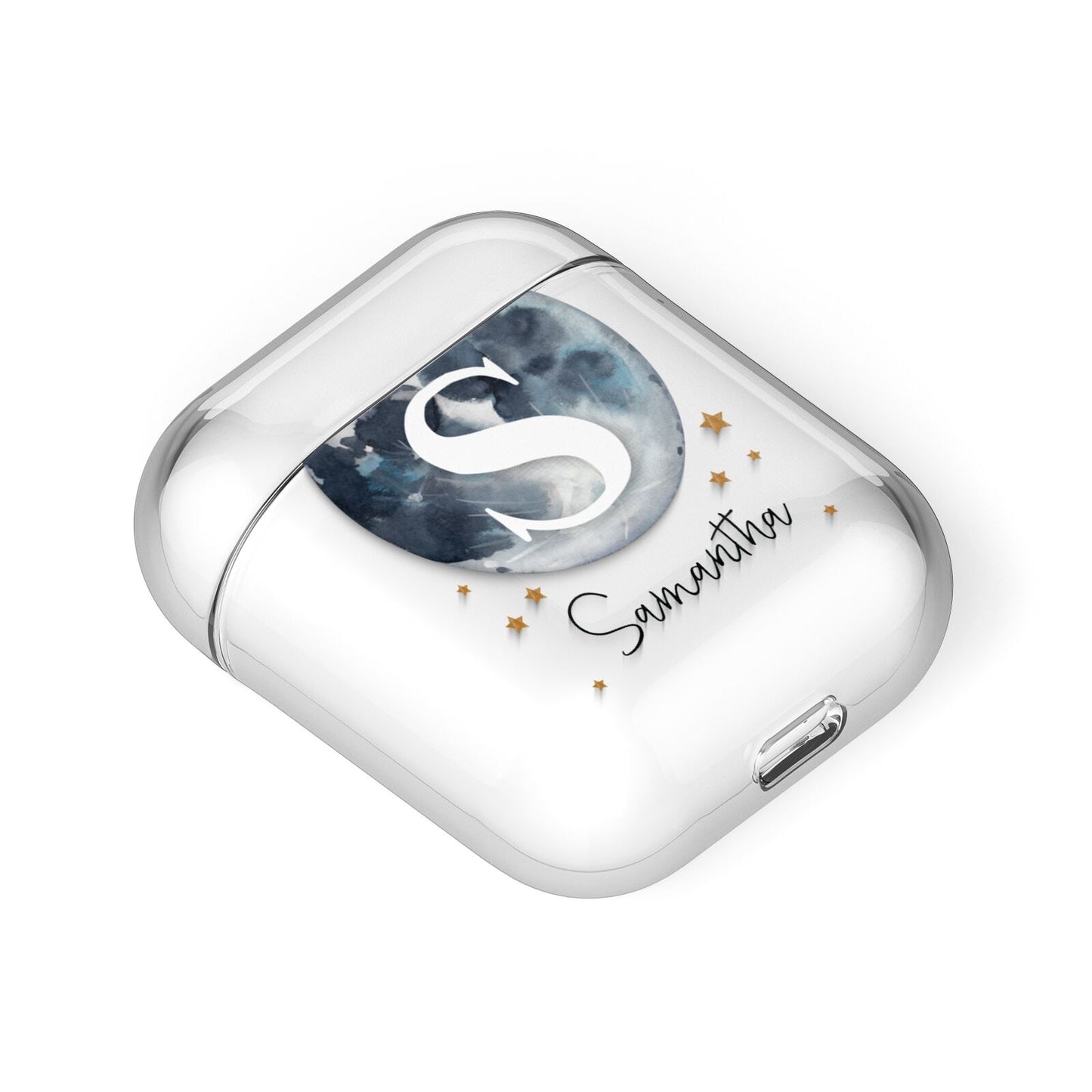 Moon Constellation Personalised AirPods Case Laid Flat
