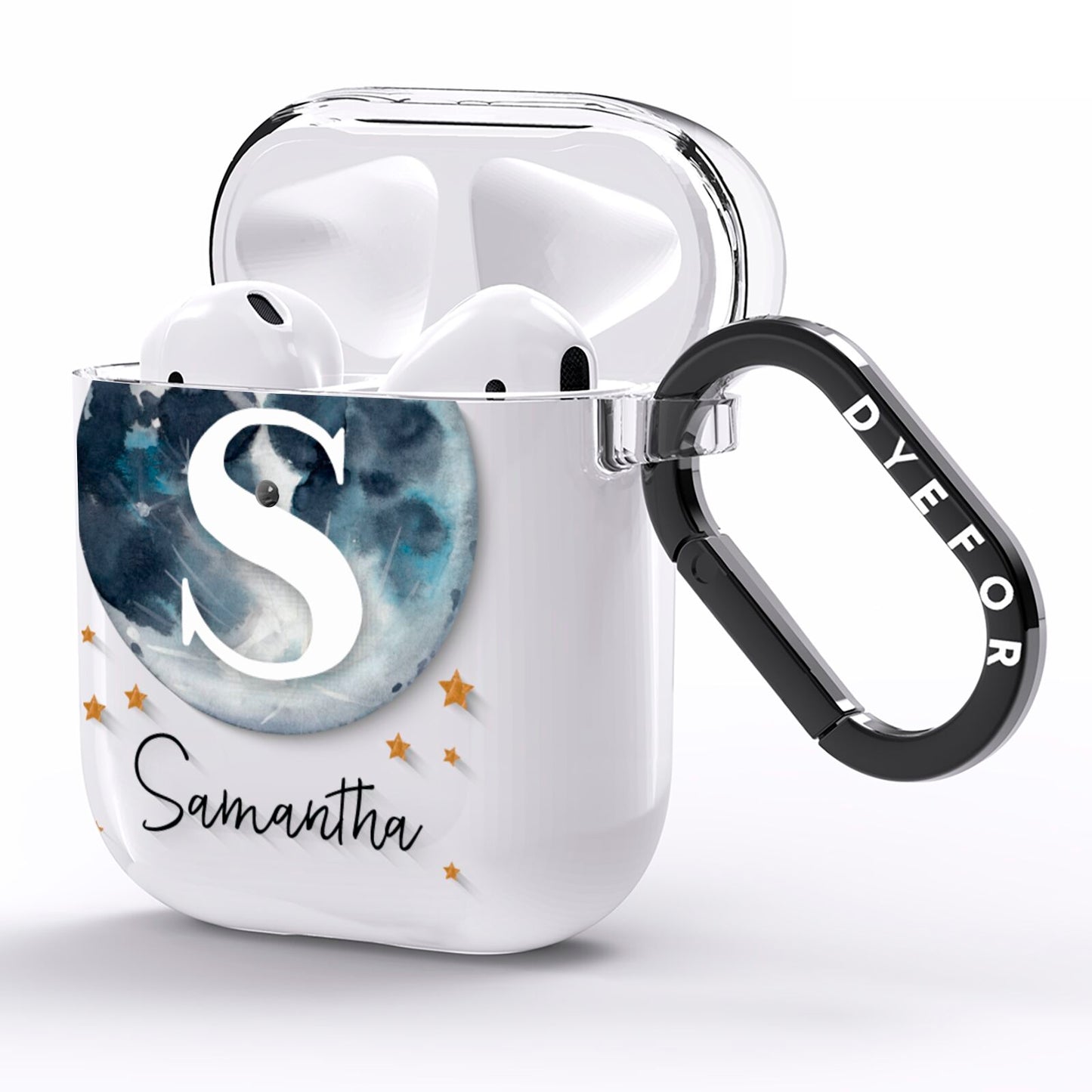Moon Constellation Personalised AirPods Clear Case Side Image