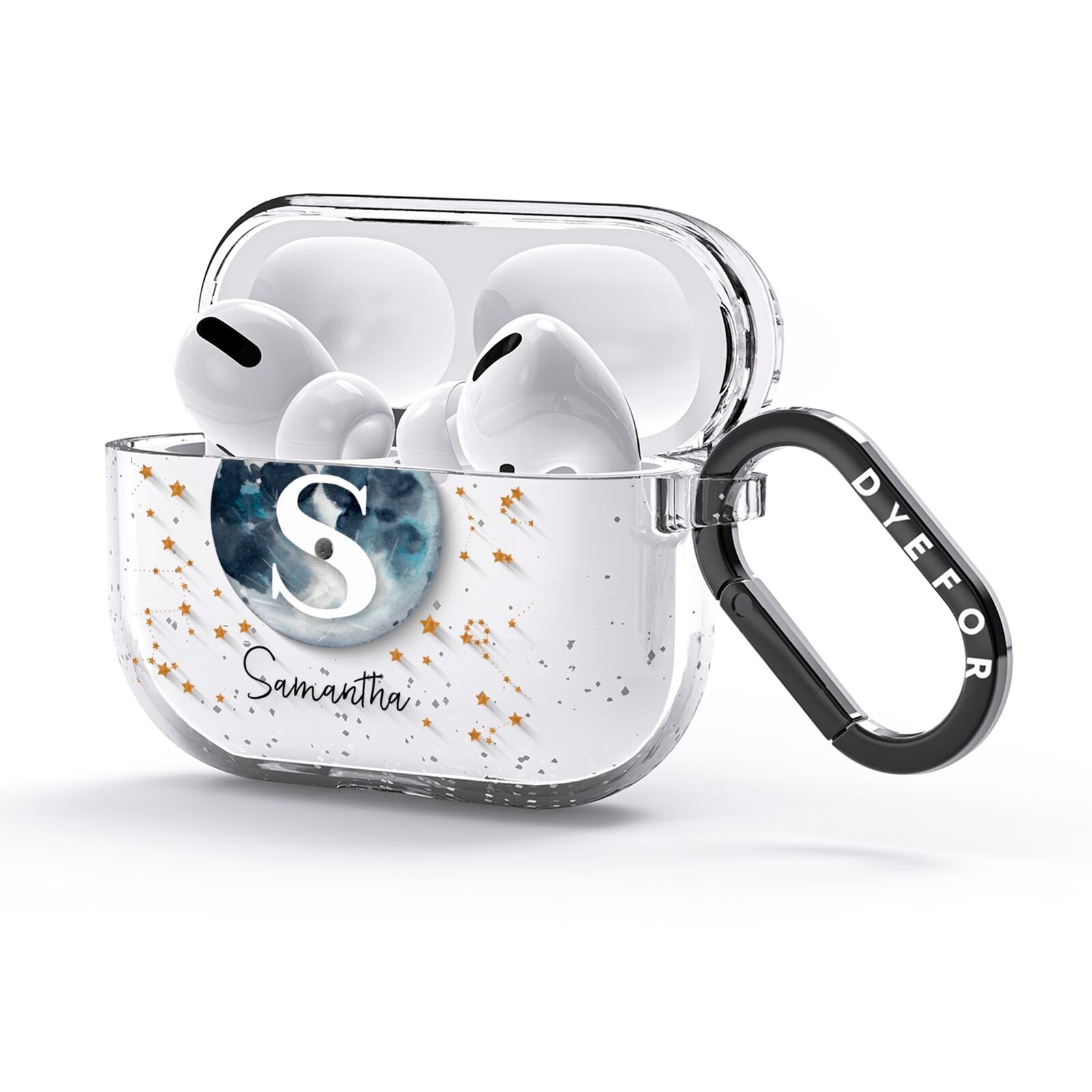 Moon Constellation Personalised AirPods Glitter Case 3rd Gen Side Image