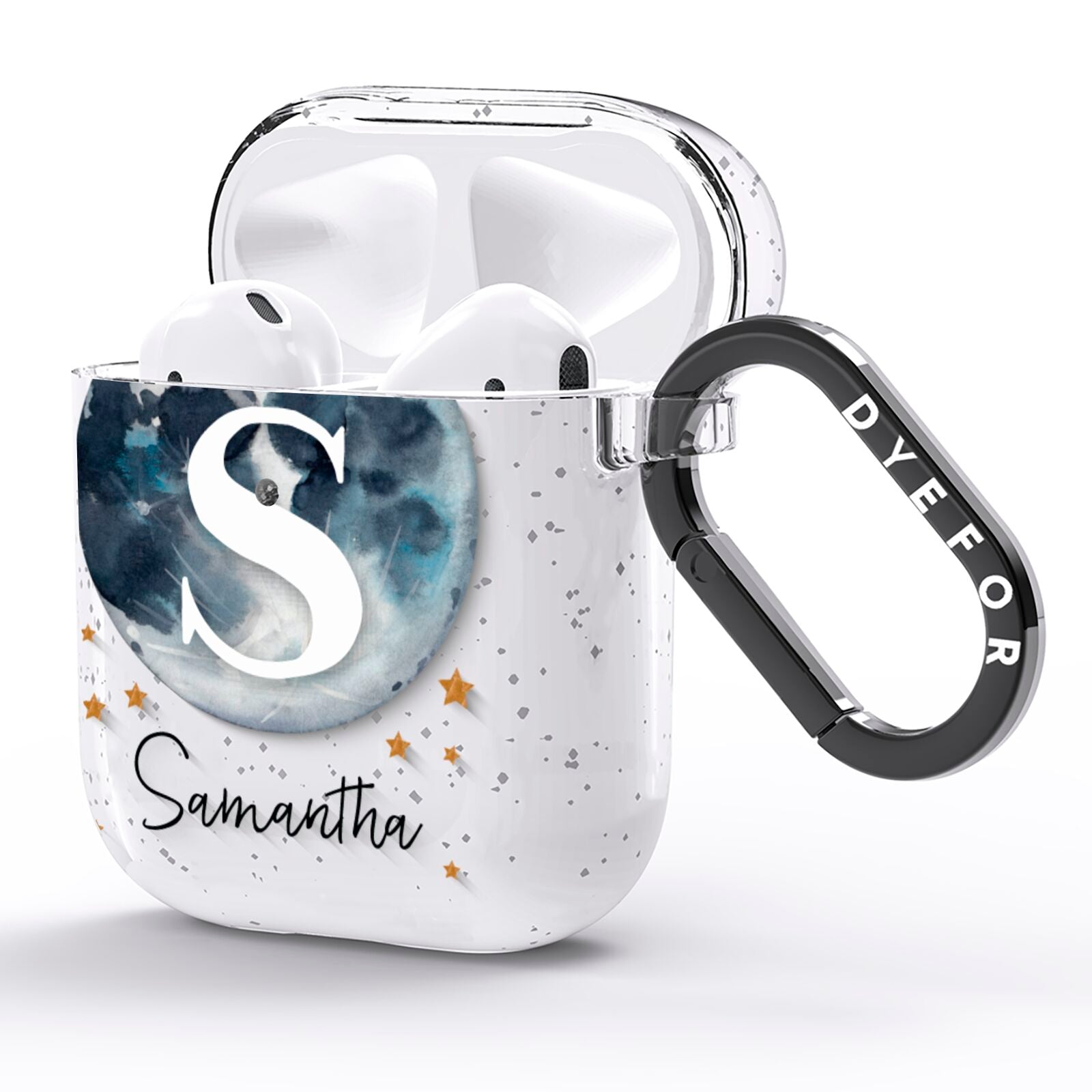 Moon Constellation Personalised AirPods Glitter Case Side Image