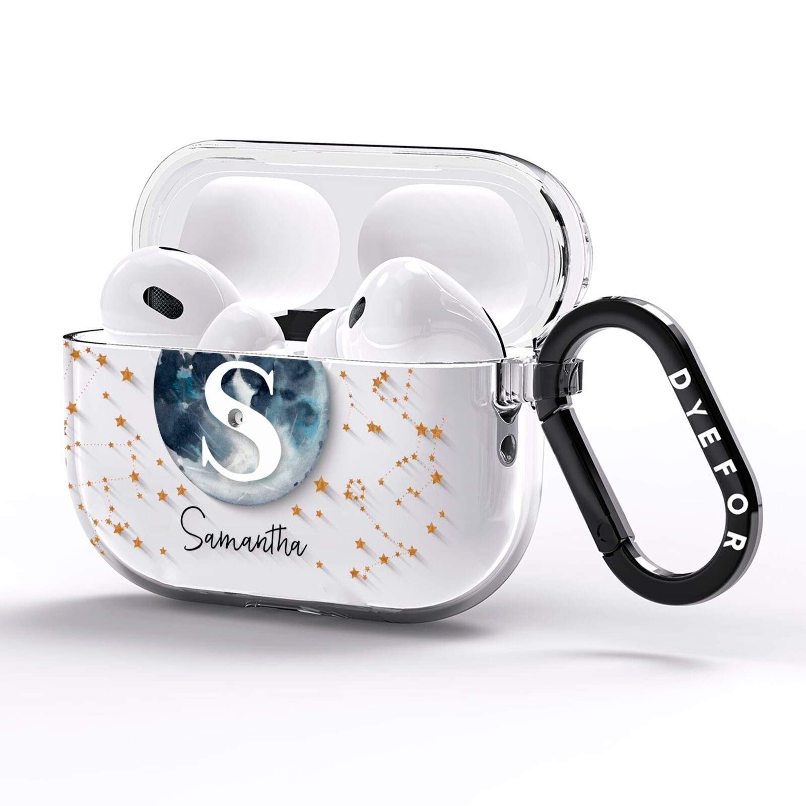 Moon Constellation Personalised AirPods Pro Clear Case Side Image