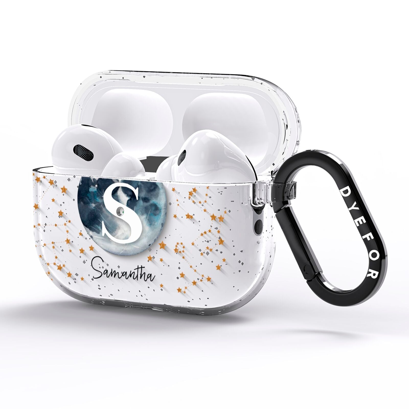Moon Constellation Personalised AirPods Pro Glitter Case Side Image