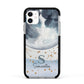 Moon Constellation Personalised Apple iPhone 11 in White with Black Impact Case