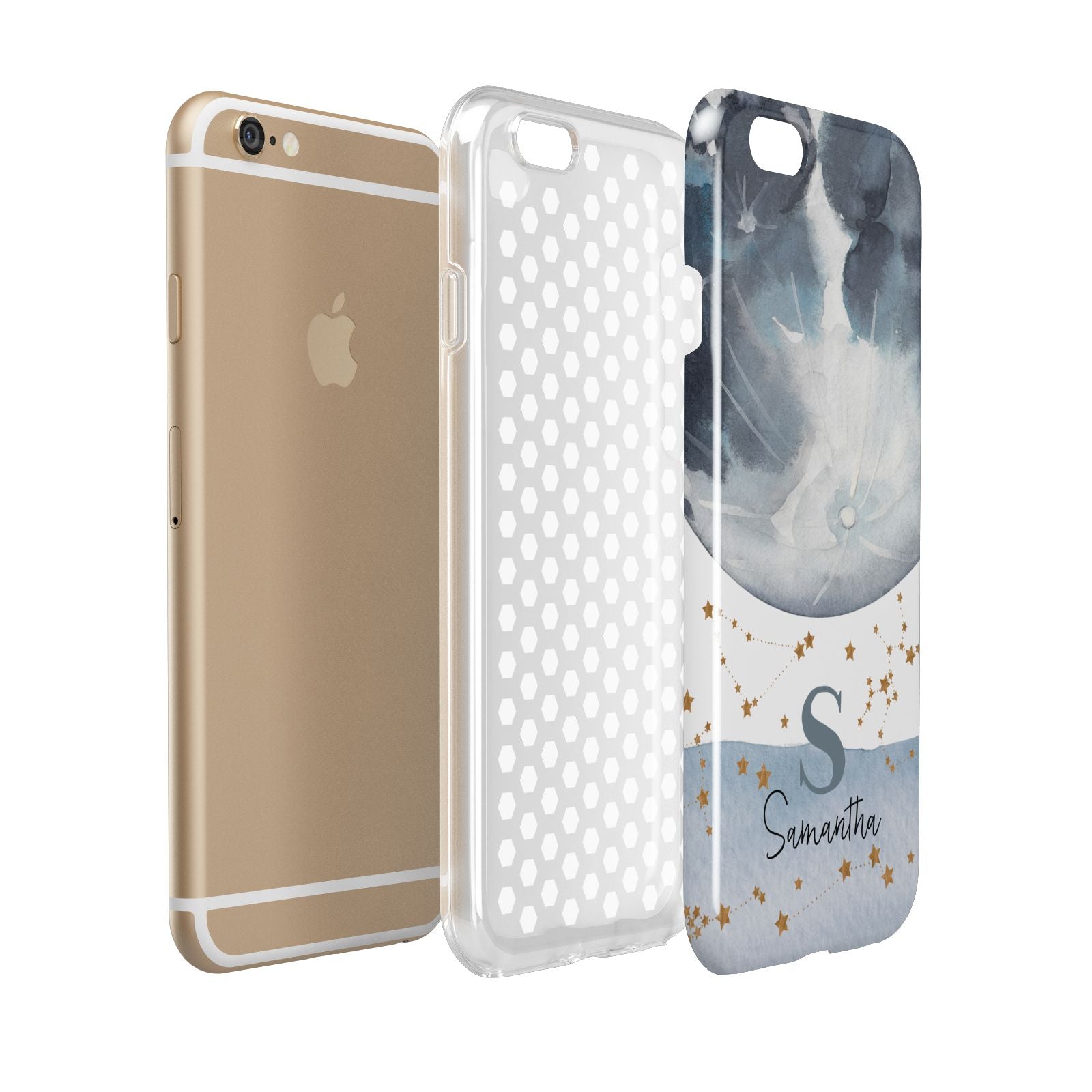 Moon Constellation Personalised Apple iPhone 6 3D Tough Case Expanded view