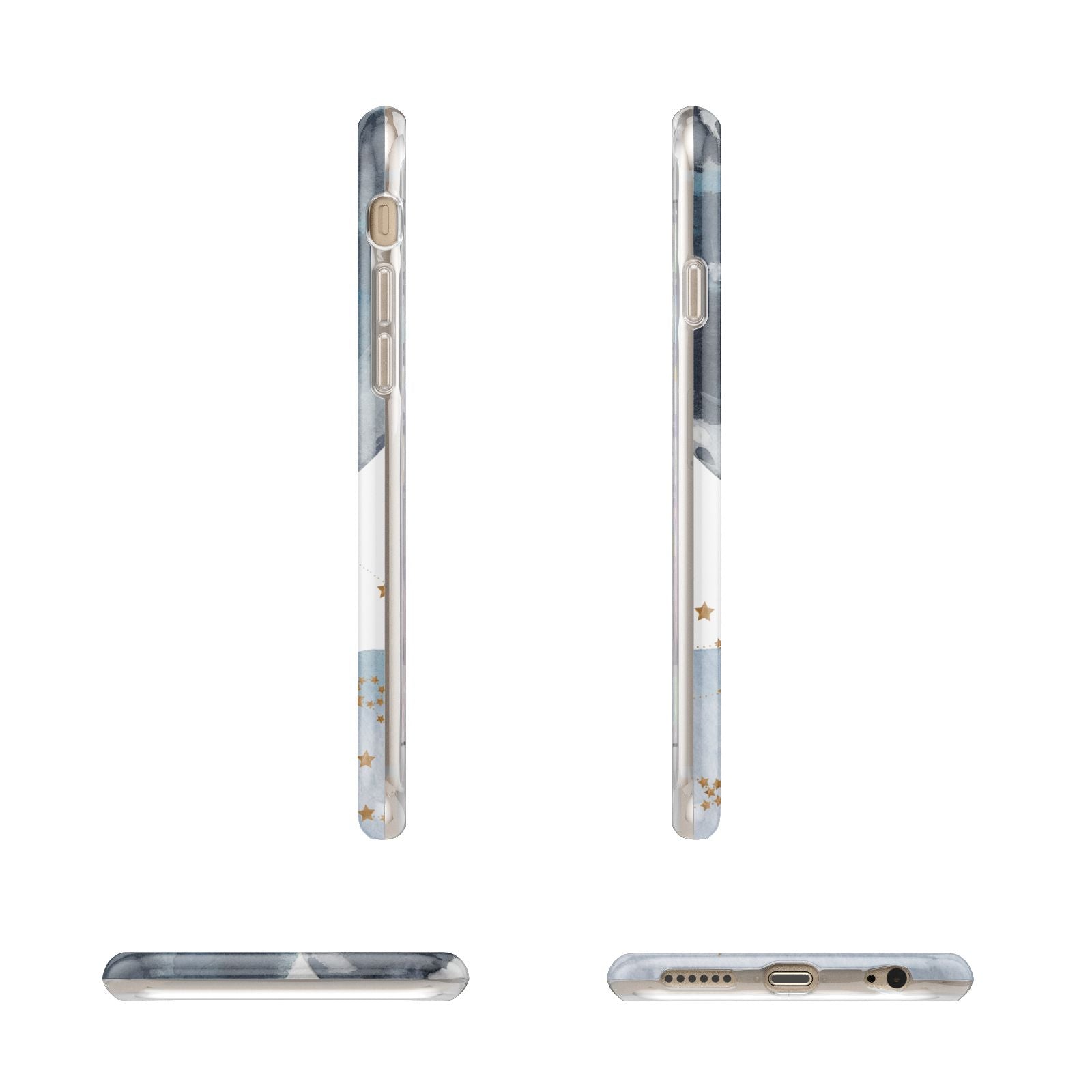 Moon Constellation Personalised Apple iPhone 6 3D Wrap Tough Case Alternative Image Angles