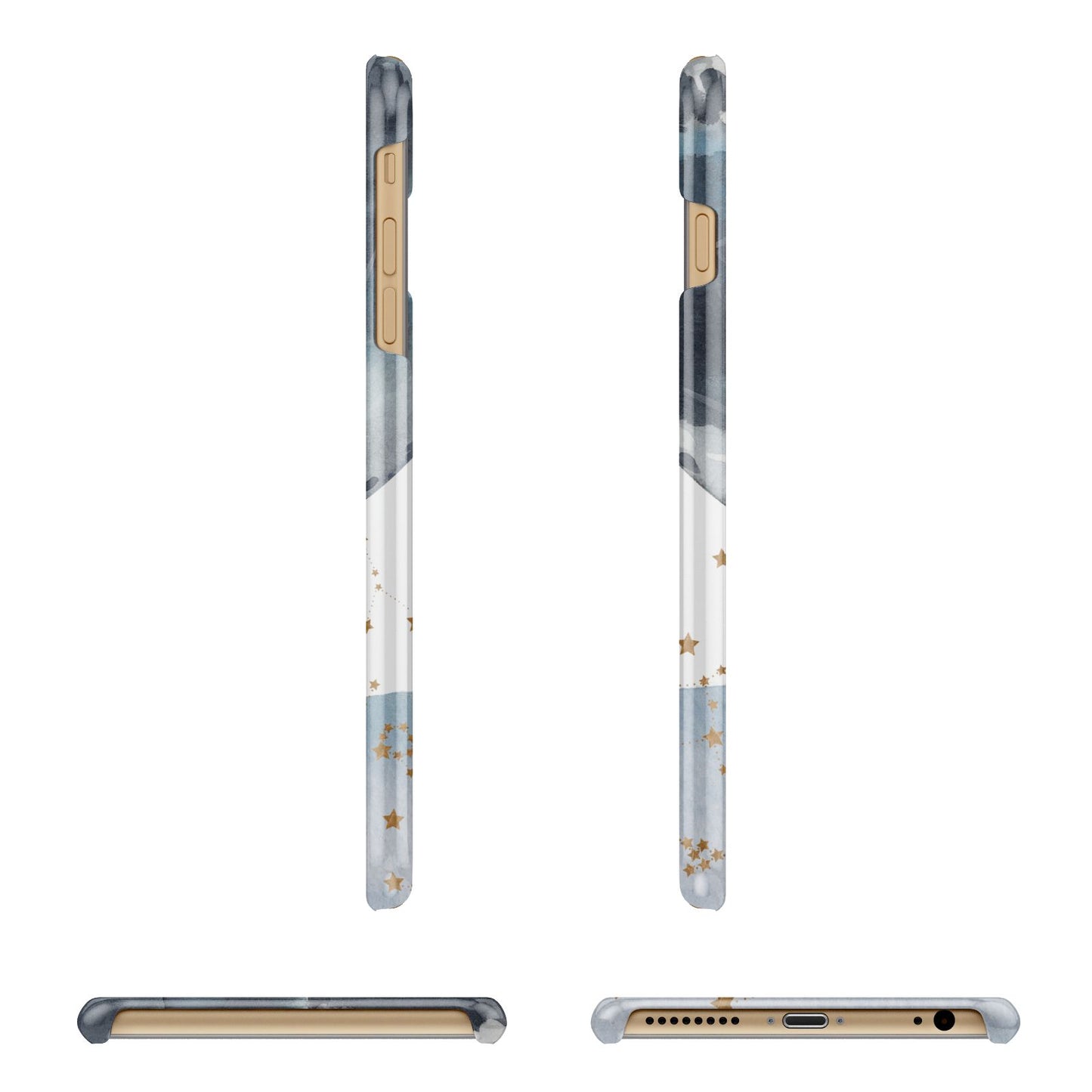 Moon Constellation Personalised Apple iPhone 6 Plus 3D Wrap Snap Case Angled Images