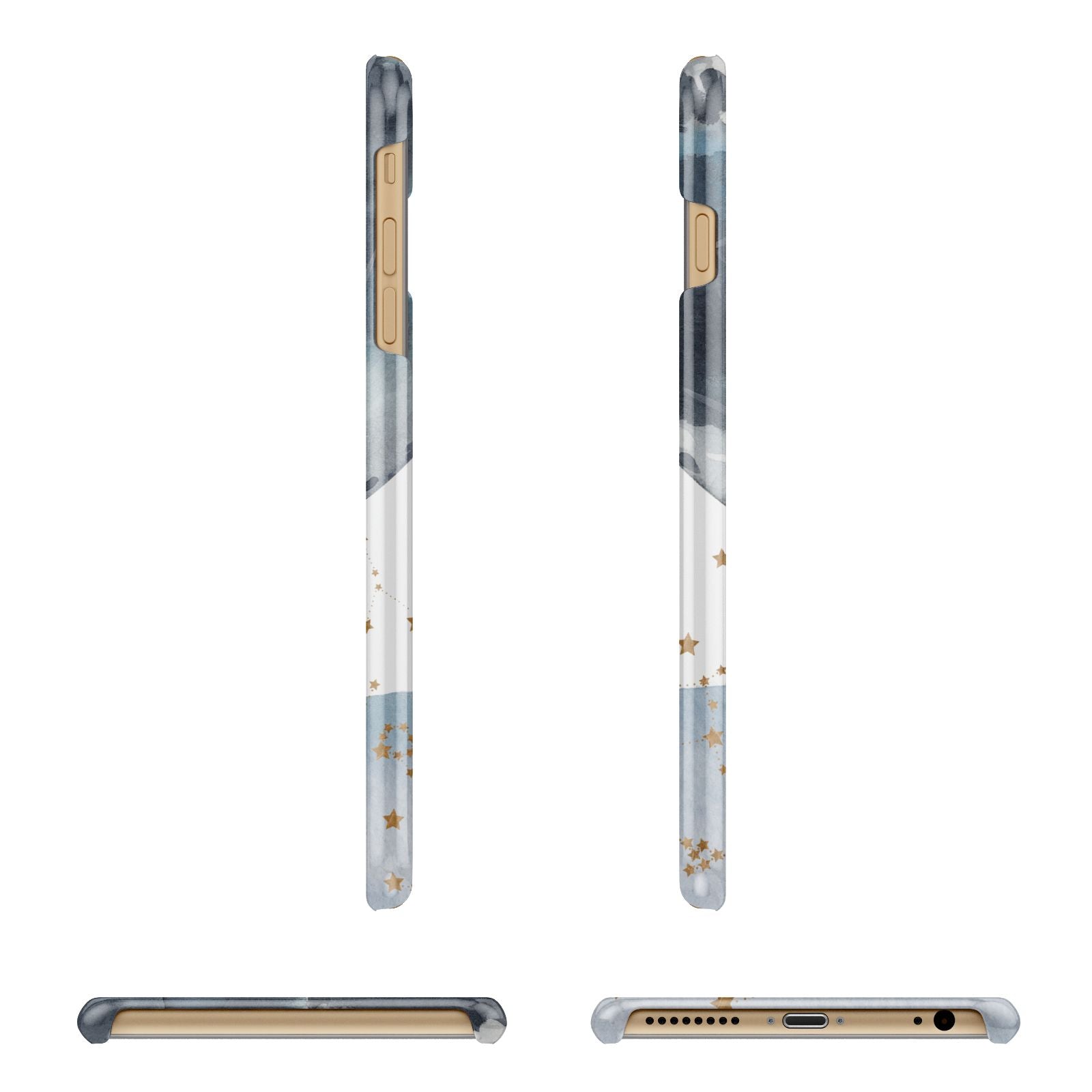 Moon Constellation Personalised Apple iPhone 6 Plus 3D Wrap Snap Case Angled Images