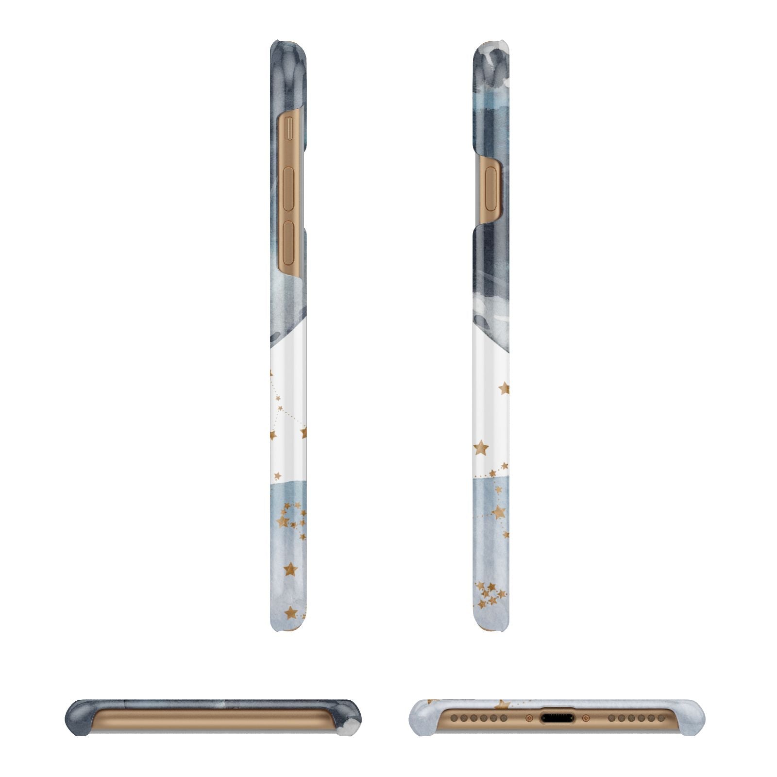 Moon Constellation Personalised Apple iPhone 7 8 3D Wrap Snap Case Angled Images