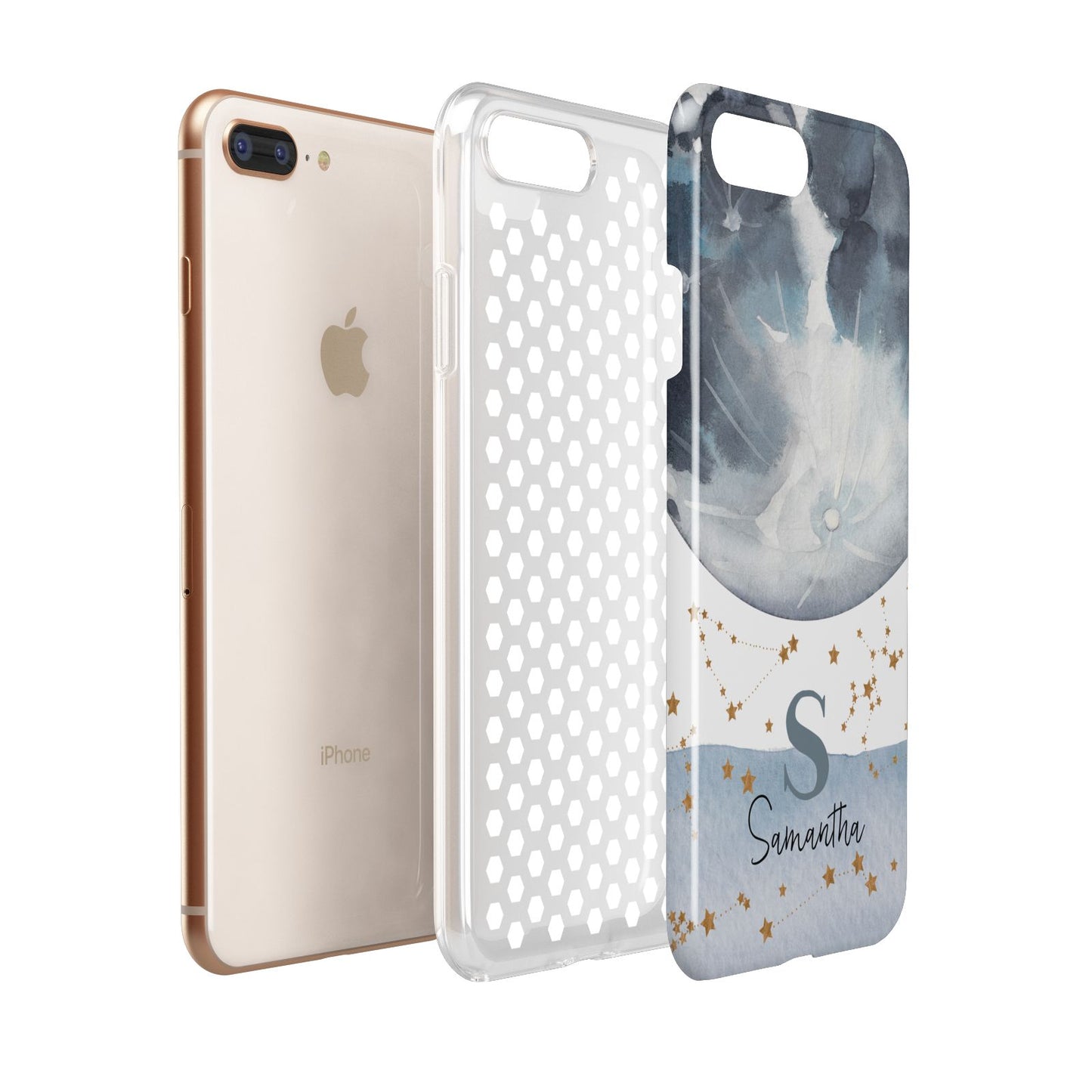 Moon Constellation Personalised Apple iPhone 7 8 Plus 3D Tough Case Expanded View