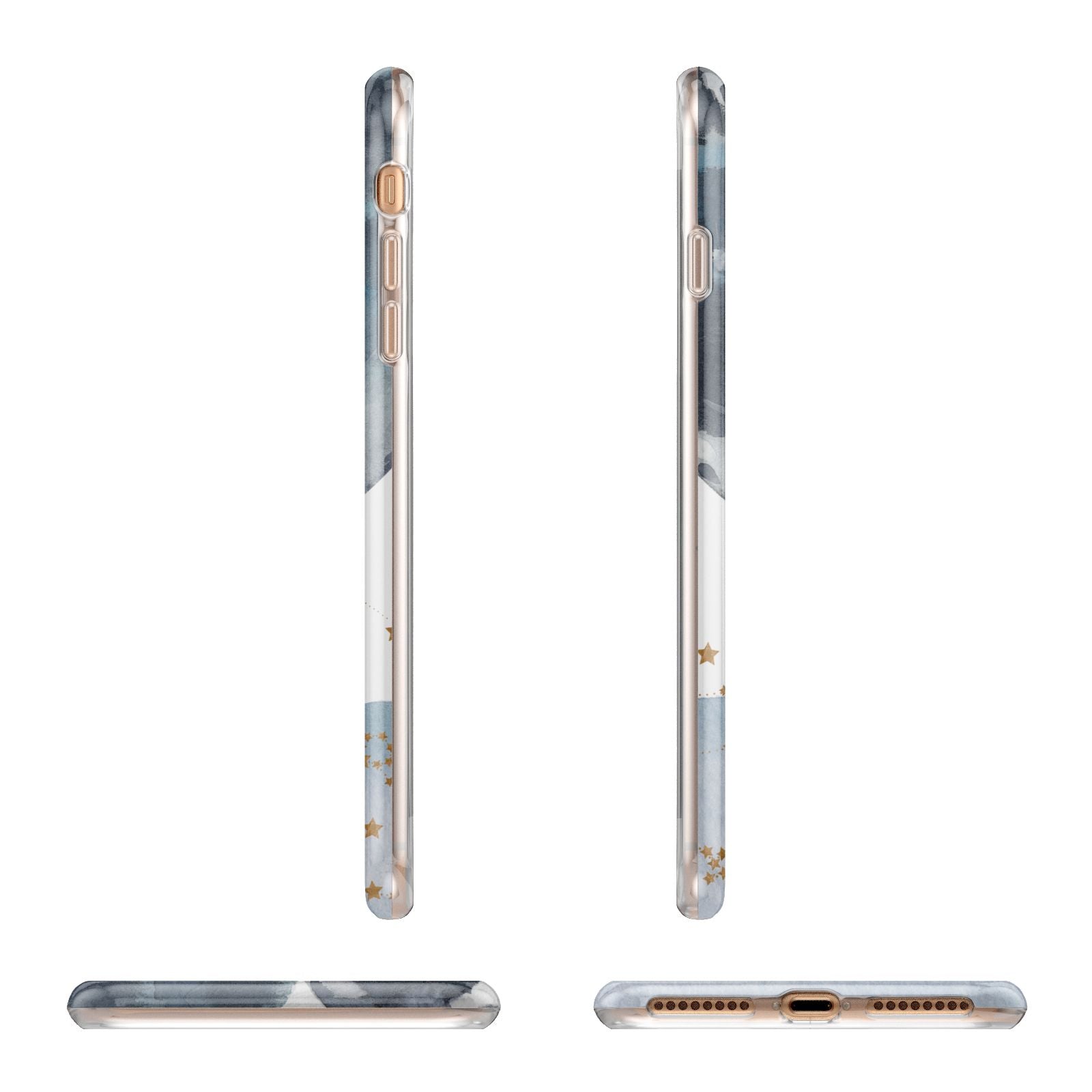 Moon Constellation Personalised Apple iPhone 7 8 Plus 3D Wrap Tough Case Alternative Image Angles