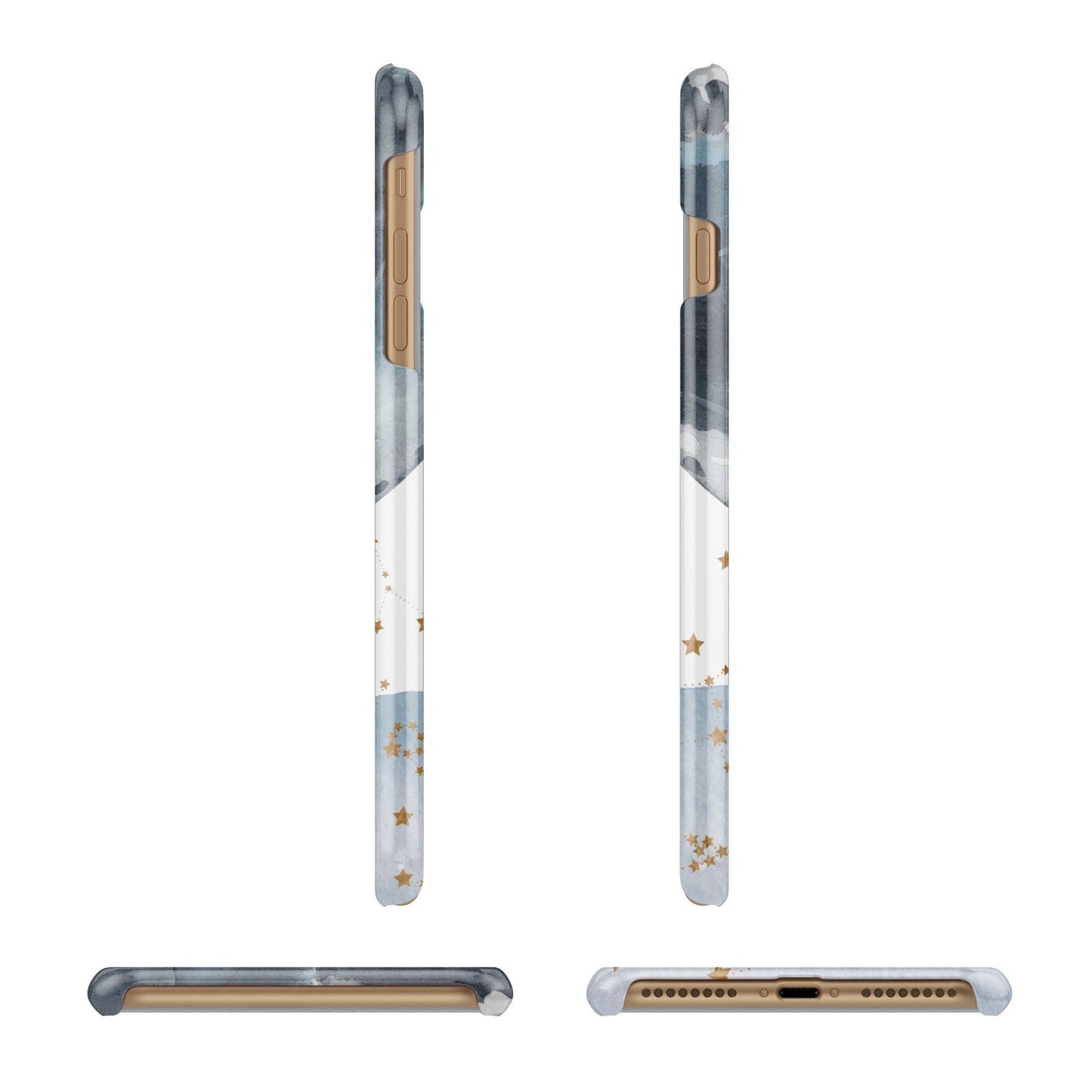 Moon Constellation Personalised Apple iPhone 7 Plus 3D Wrap Snap Case Angled Images