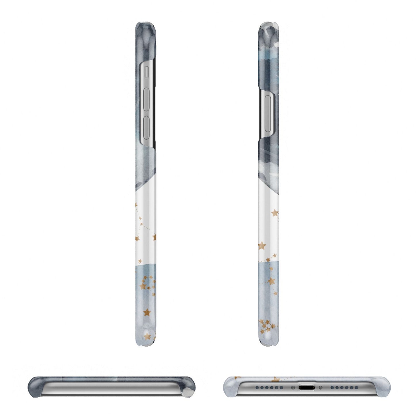 Moon Constellation Personalised Apple iPhone XR 3D Wrap Snap Case Angled Images on White Phone