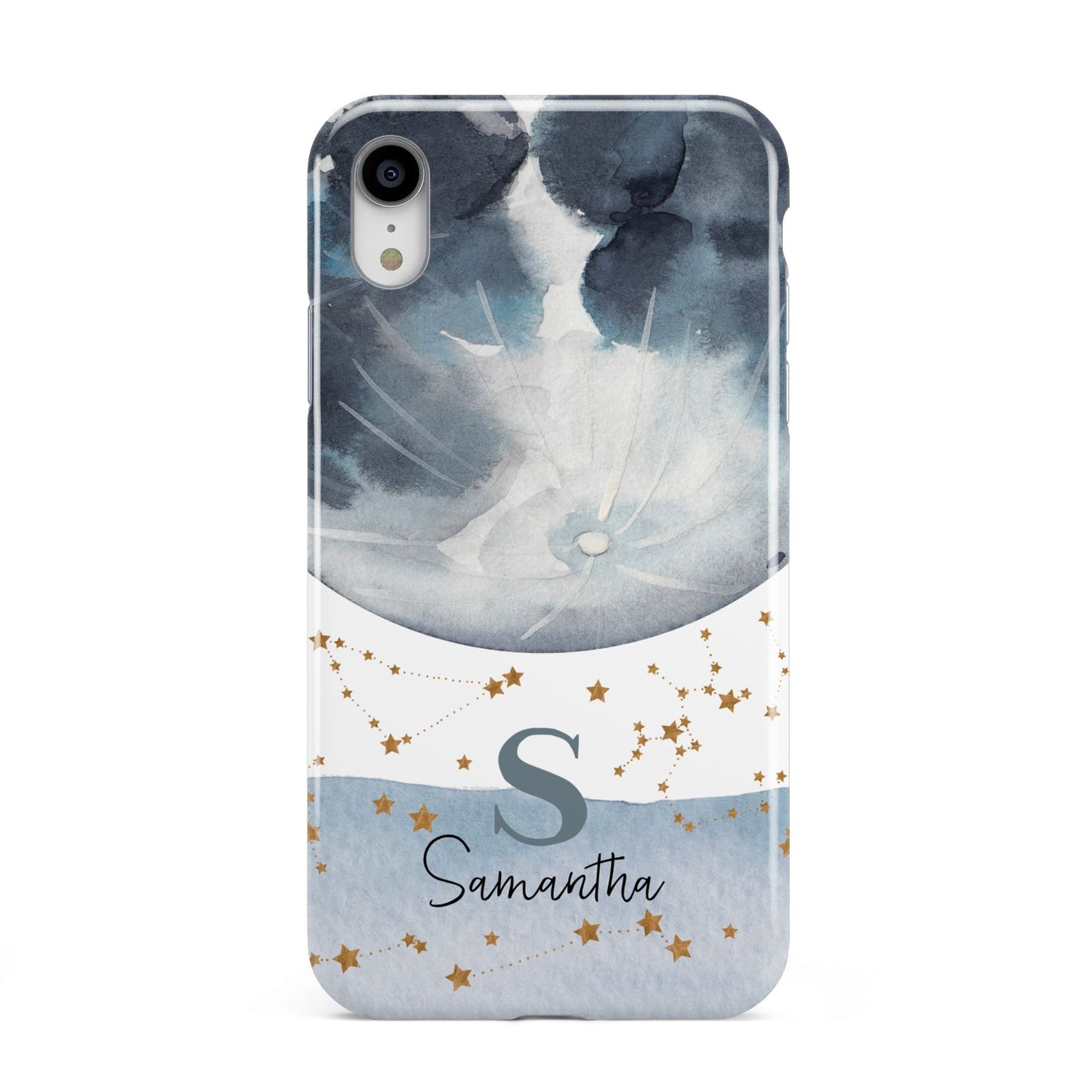 Moon Constellation Personalised Apple iPhone XR White 3D Tough Case