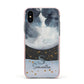 Moon Constellation Personalised Apple iPhone Xs Impact Case Pink Edge on Black Phone