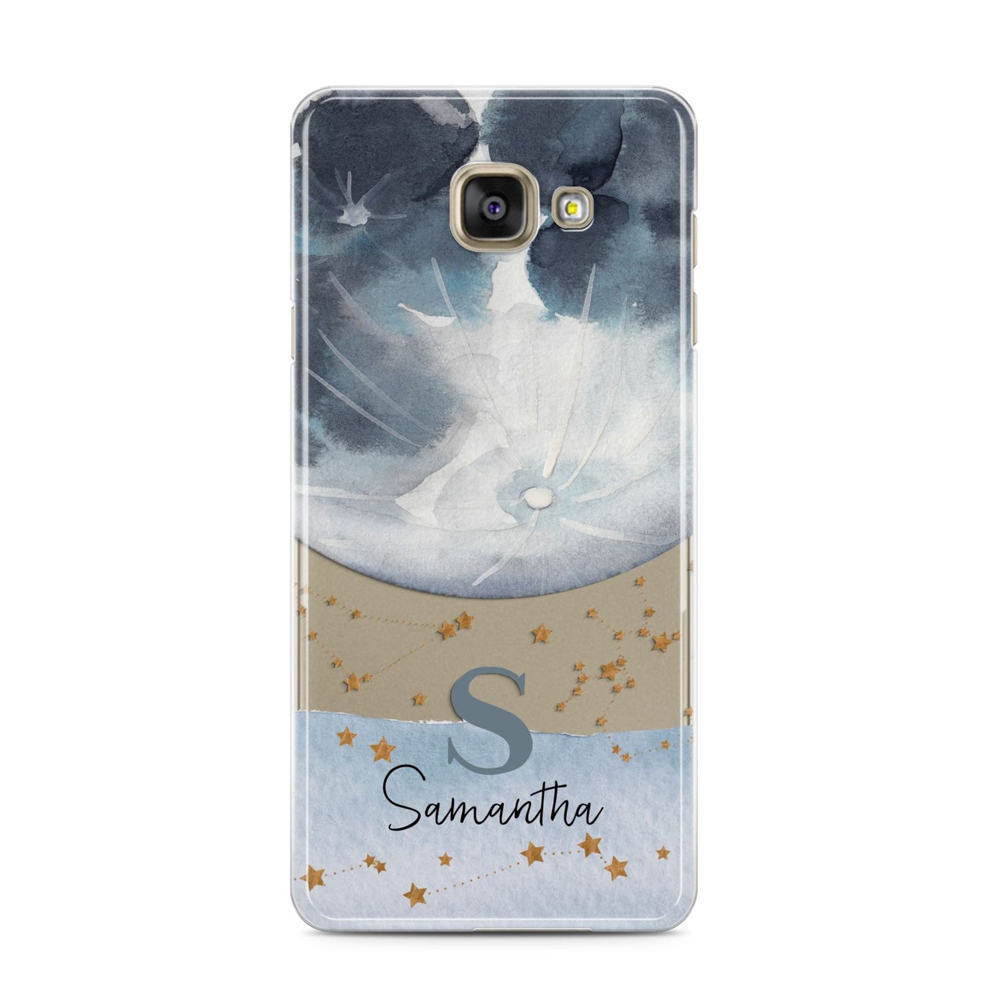 Moon Constellation Personalised Samsung Galaxy A3 2016 Case on gold phone