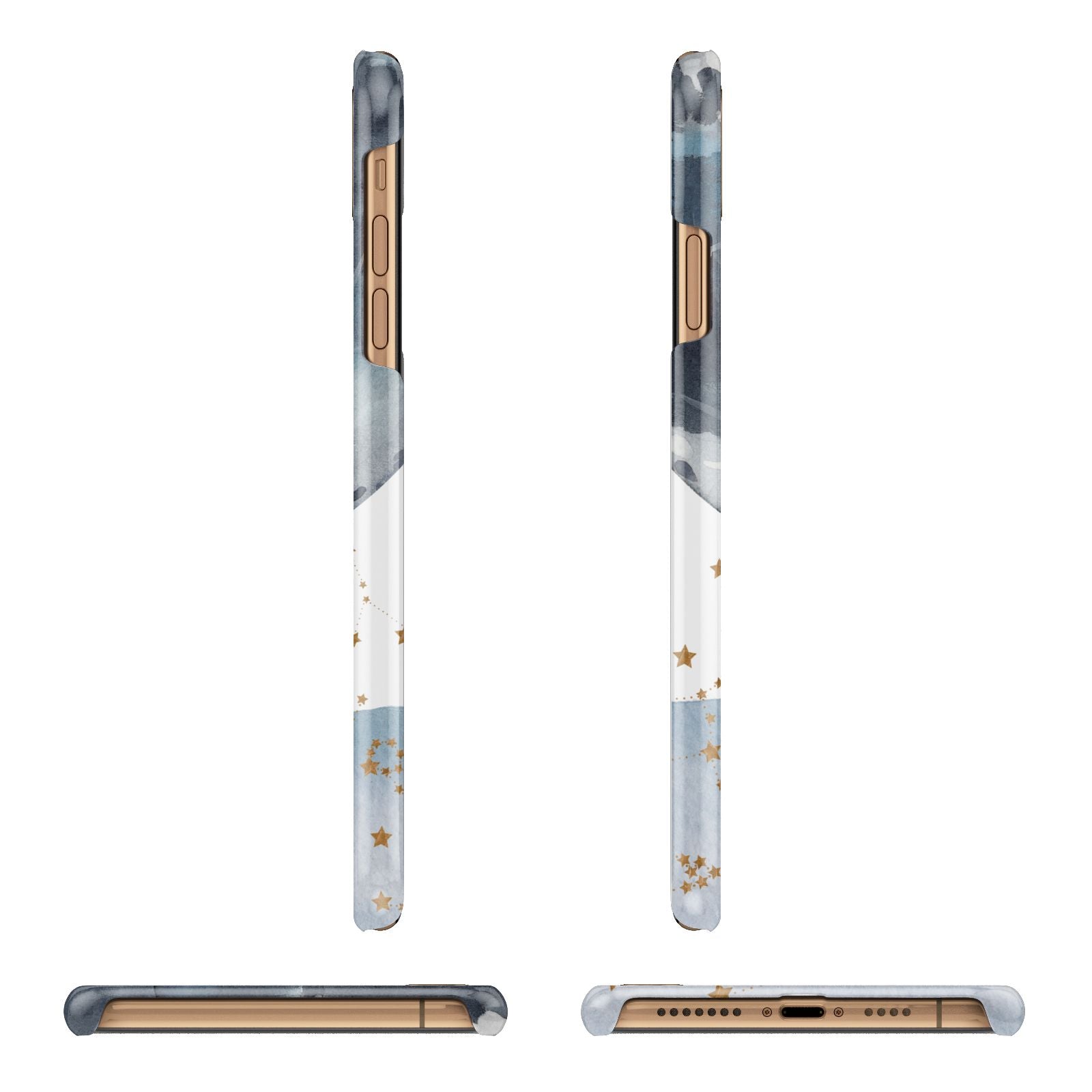 Moon Constellation Personalised iPhone 11 Pro Max 3D Snap Case Angle Images