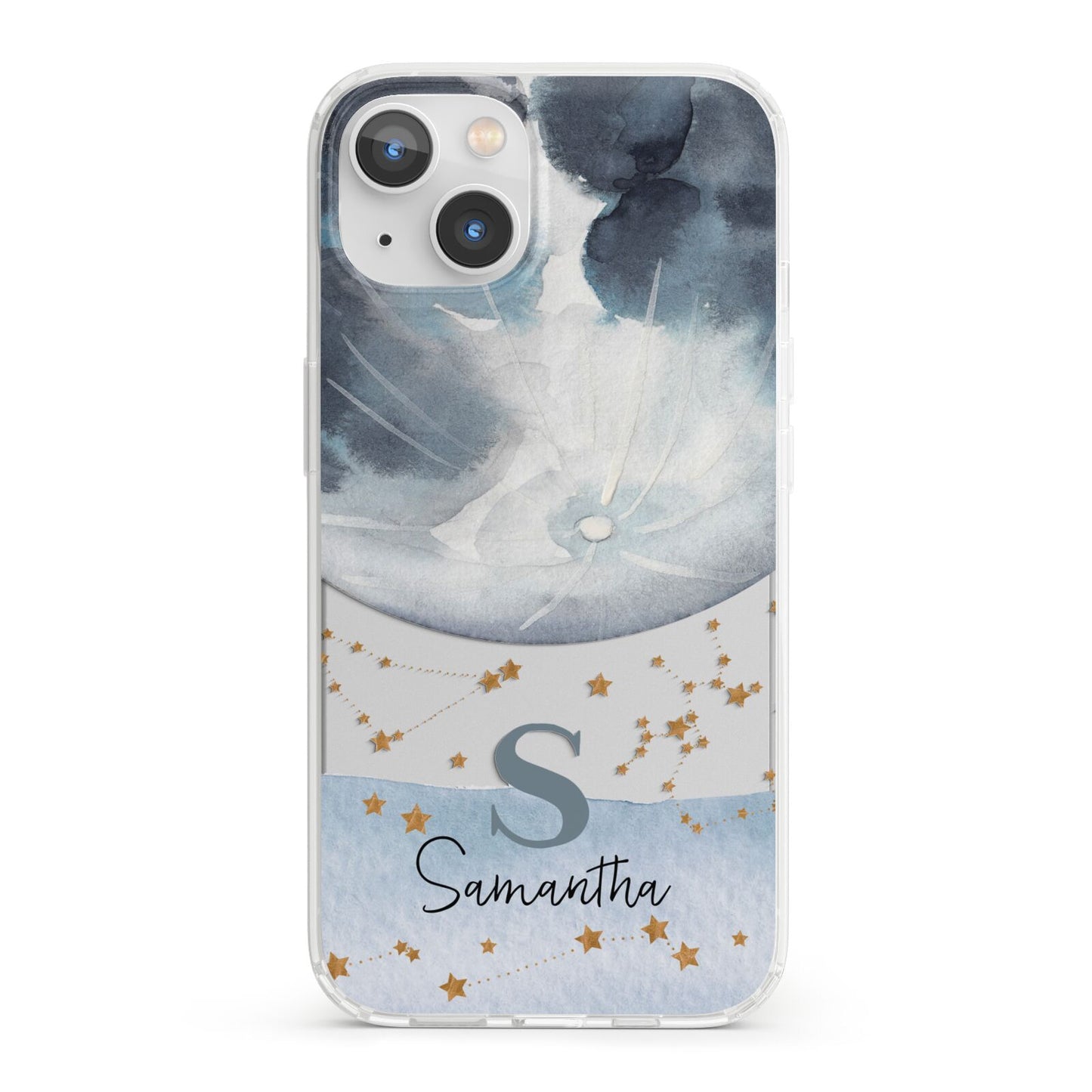 Moon Constellation Personalised iPhone 13 Clear Bumper Case
