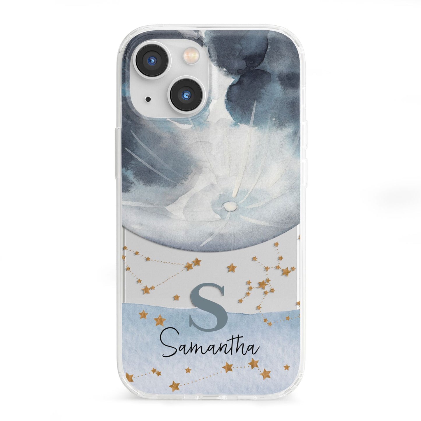 Moon Constellation Personalised iPhone 13 Mini Clear Bumper Case