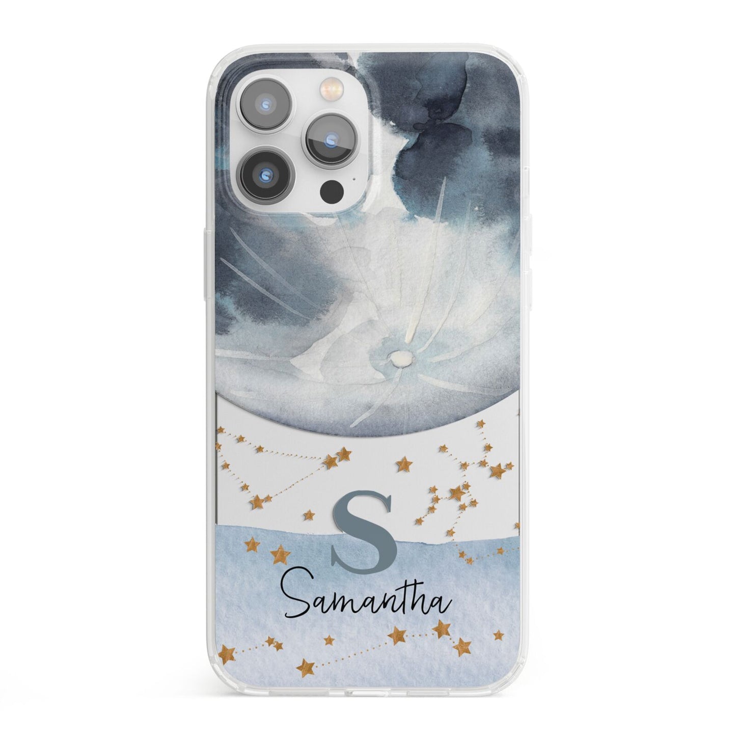 Moon Constellation Personalised iPhone 13 Pro Max Clear Bumper Case