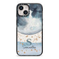 Moon Constellation Personalised iPhone 14 Black Impact Case on Silver phone