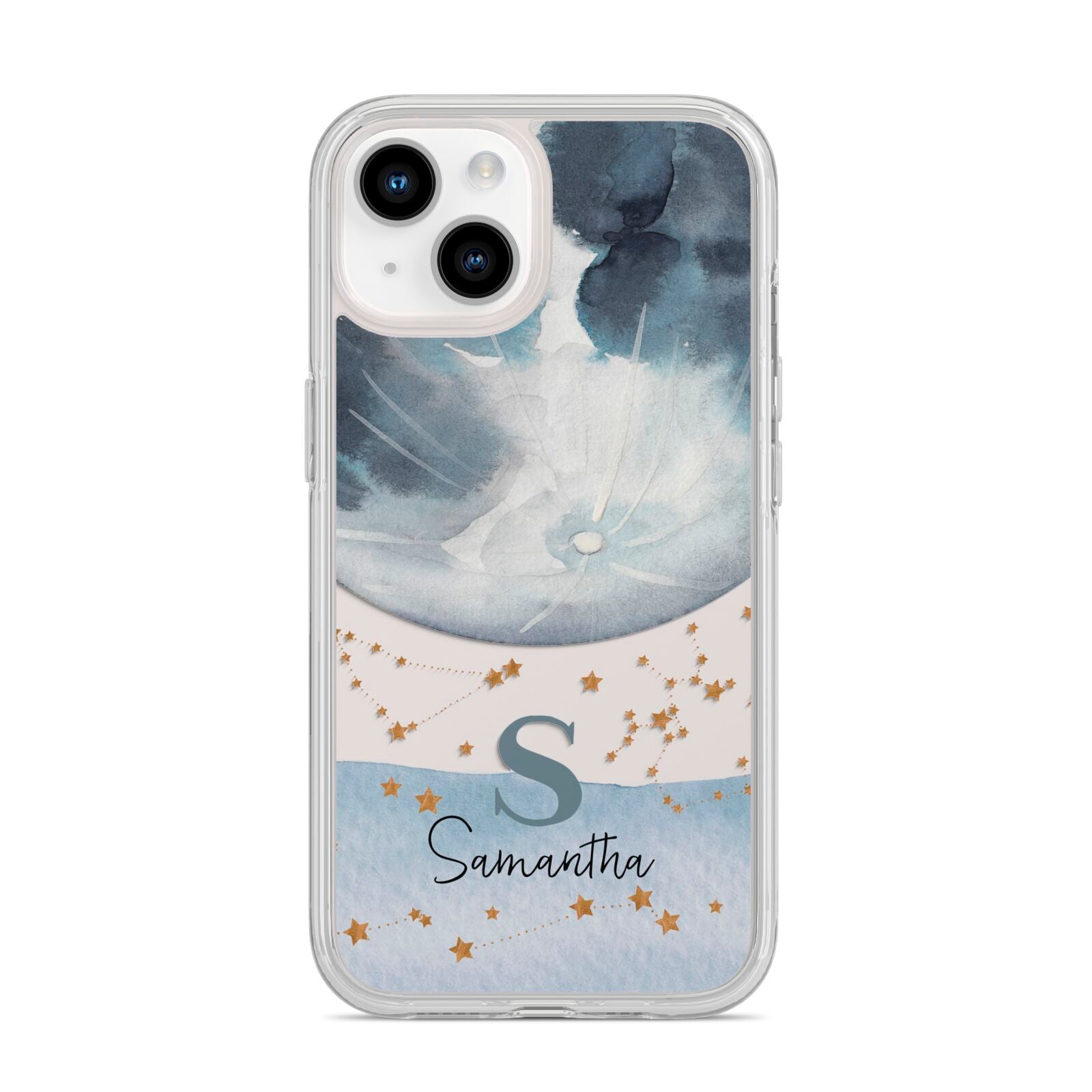 Moon Constellation Personalised iPhone 14 Clear Tough Case Starlight