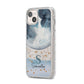 Moon Constellation Personalised iPhone 14 Plus Glitter Tough Case Starlight Angled Image