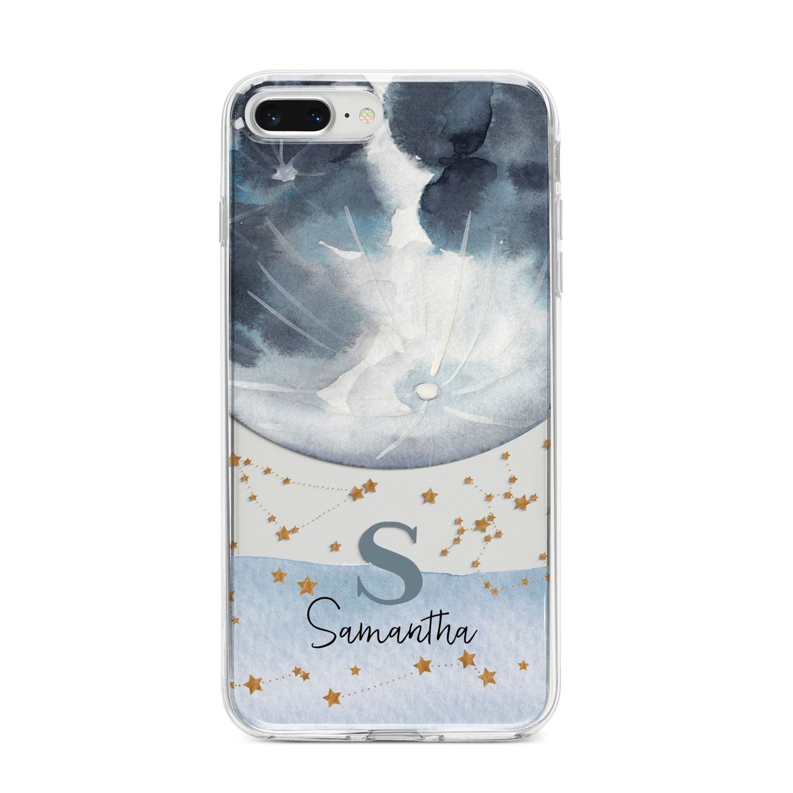 Moon Constellation Personalised iPhone 8 Plus Bumper Case on Silver iPhone