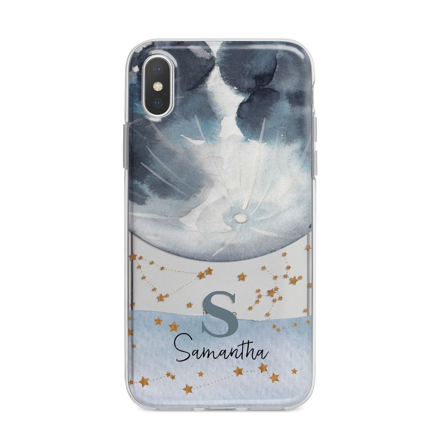 Moon Constellation Personalised iPhone X Bumper Case on Silver iPhone Alternative Image 1